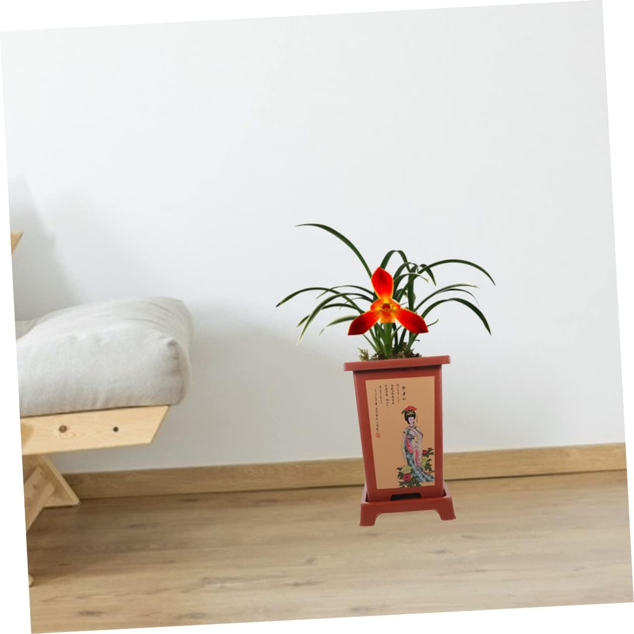 DOITOOL 2 Sets Imitation Purple Sand Flower Pots Planter Holder Pot Resin for Indoor Spring Outdoor Decor for Plants Household Planter image number 4