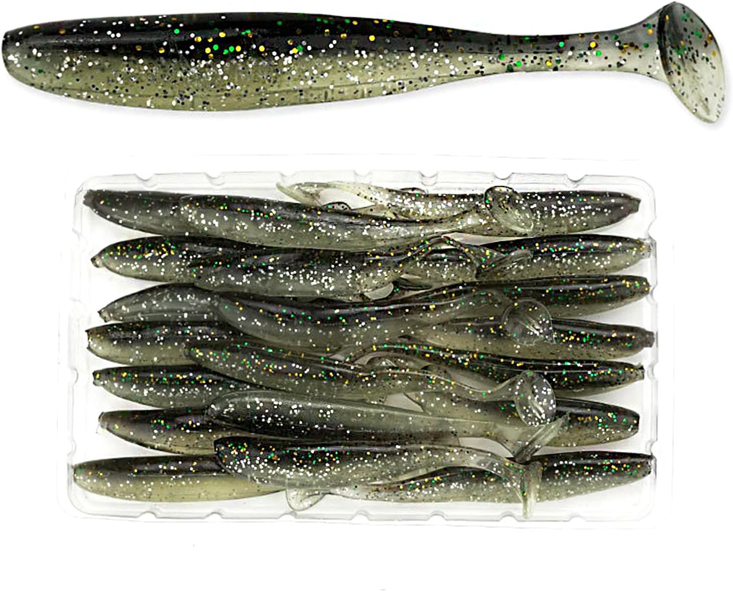 Soft Plastic Lures Bait Great for Sinker Hook Saltwater Fishing Freshwater Reef Paddle Tail Swimbait Fishing