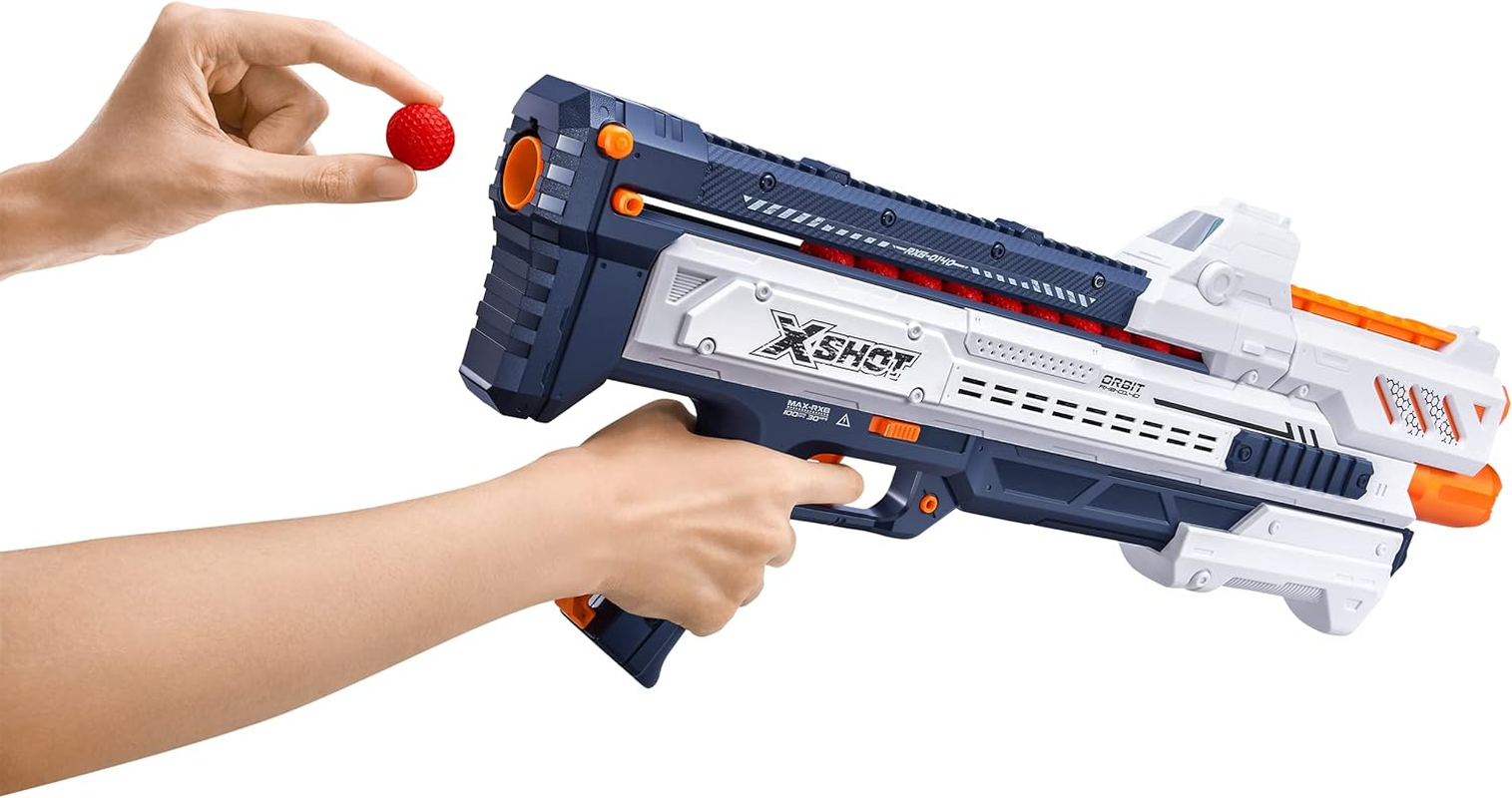 Xshot X-Shot Chaos Orbit Blaster (2 Pack + 100 Darts) by ZURU, White Dart Ball Blaster, Toy Blaster, Easy Reload, Rapid Fire Power, Quick Fast Reload, Toys for Kids, Boys, Teens, Adults (White)