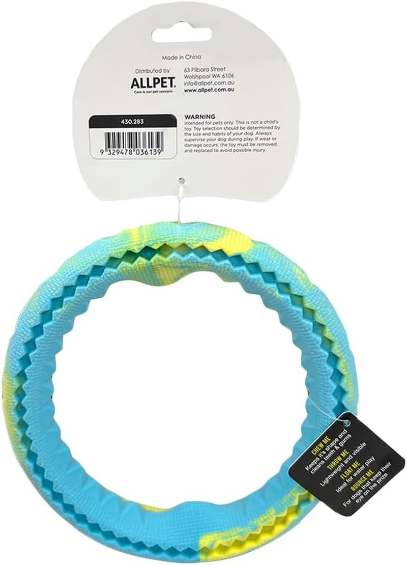 Ruff Play Extra Tuff Dental Treat Wheel Medium Dog Toy, Blue - Dog Teething Toy, Extremely Durable, Non-Toxic Rubber, for Aggressive Chewers, Aids Dogs Dental Health image number 1