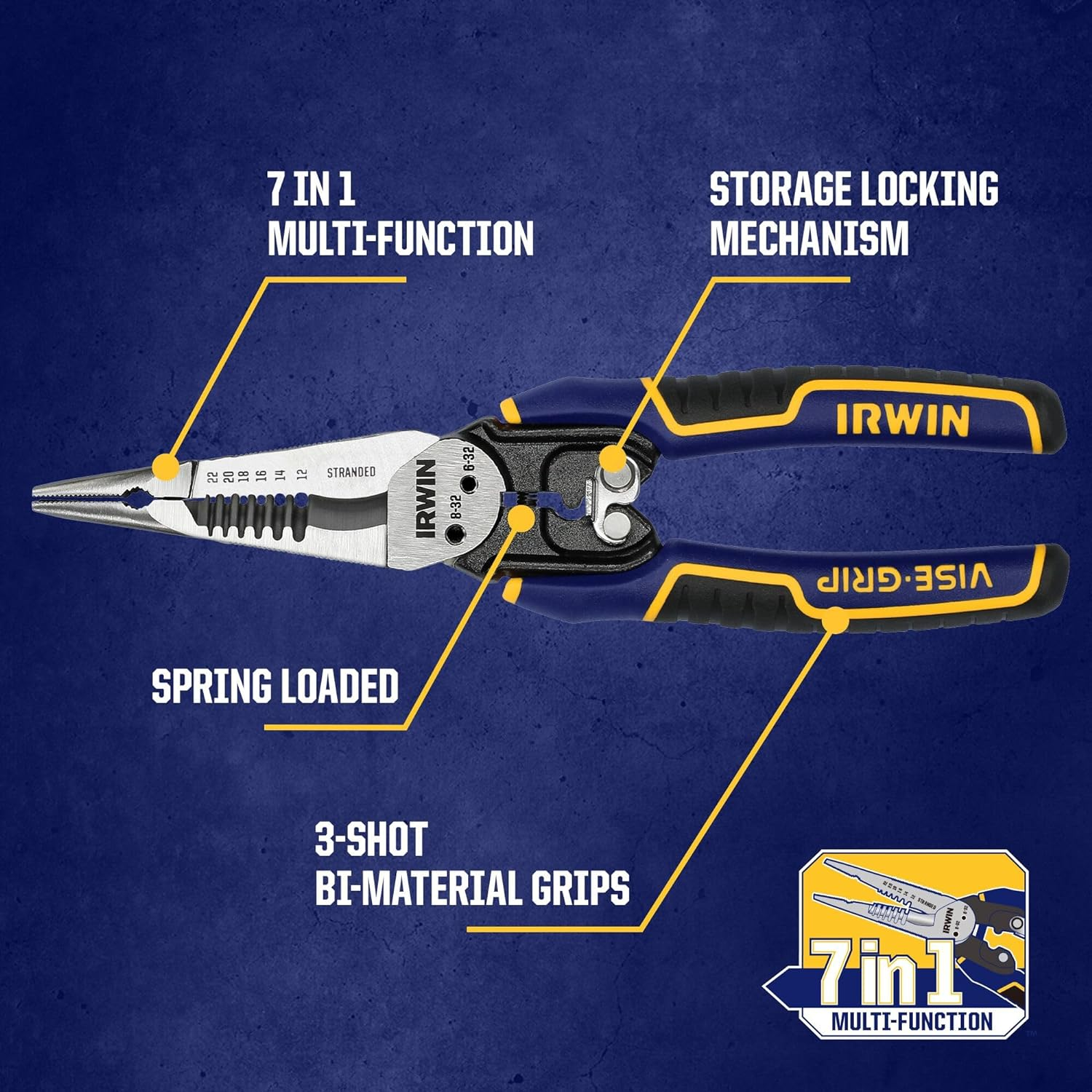 IRWIN VISE-GRIP Wire Stripper, 7 in 1 Multi-Function (IWHT84002) image number 3
