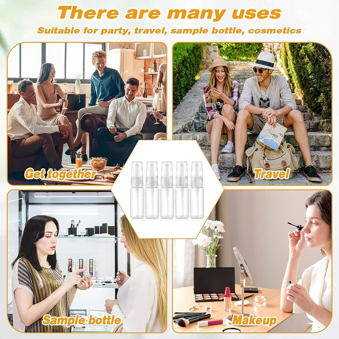 4 X 20 Ml Spray Bottle, Small, for Filling Plastic Water Spray Bottle, Spray Bottle, Atomiser Spray Bottle, Small Spray Bottle, Plastic Water Spray Bottle, Empty, for Perfumes, Water Alcohol