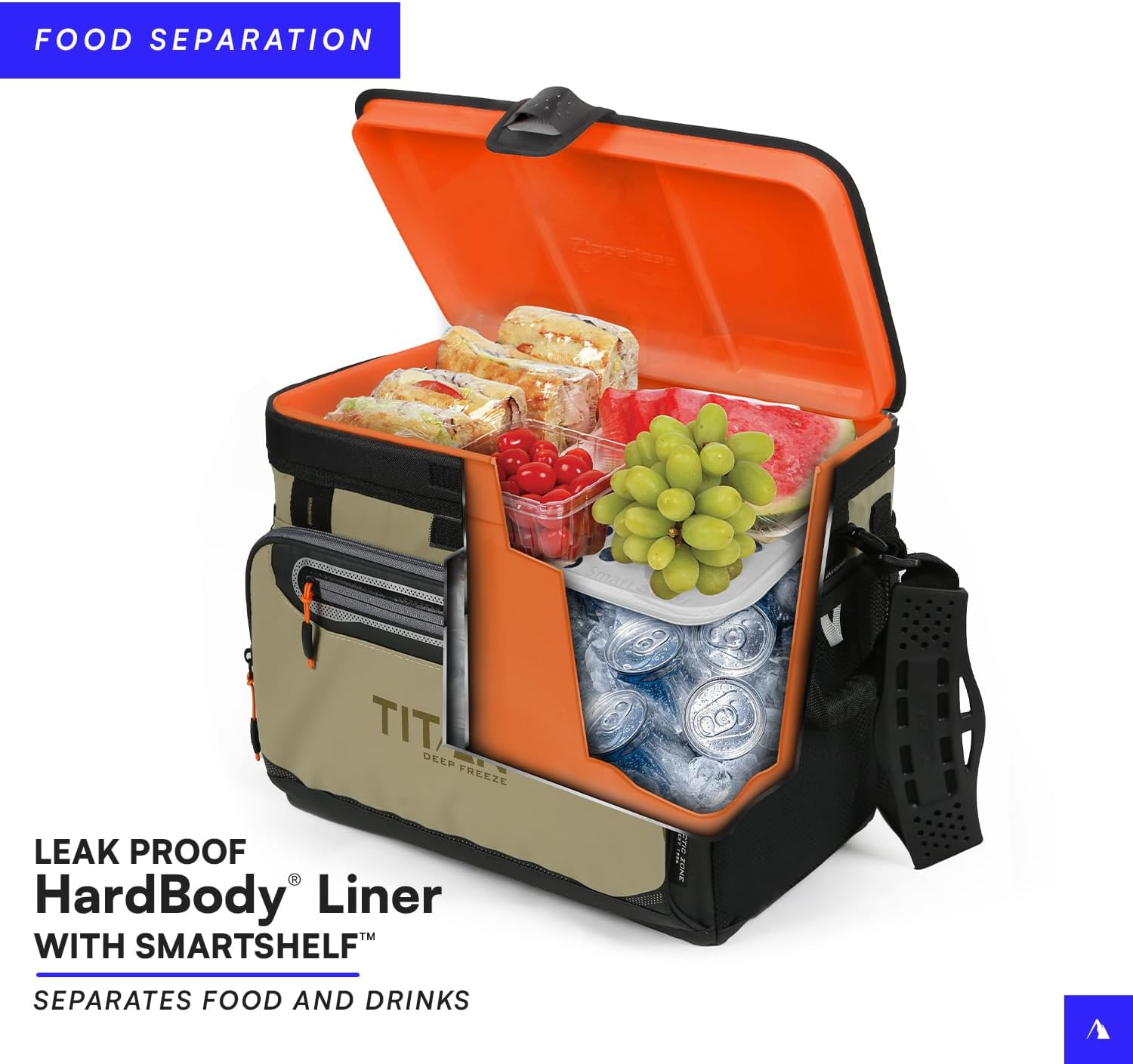 Arctic Zone Titan Deep Freeze Cooler - Zipperless Hardbody Cooler with Deep Freeze Insulation, Hardbody Liner, and Smartshelf image number 3