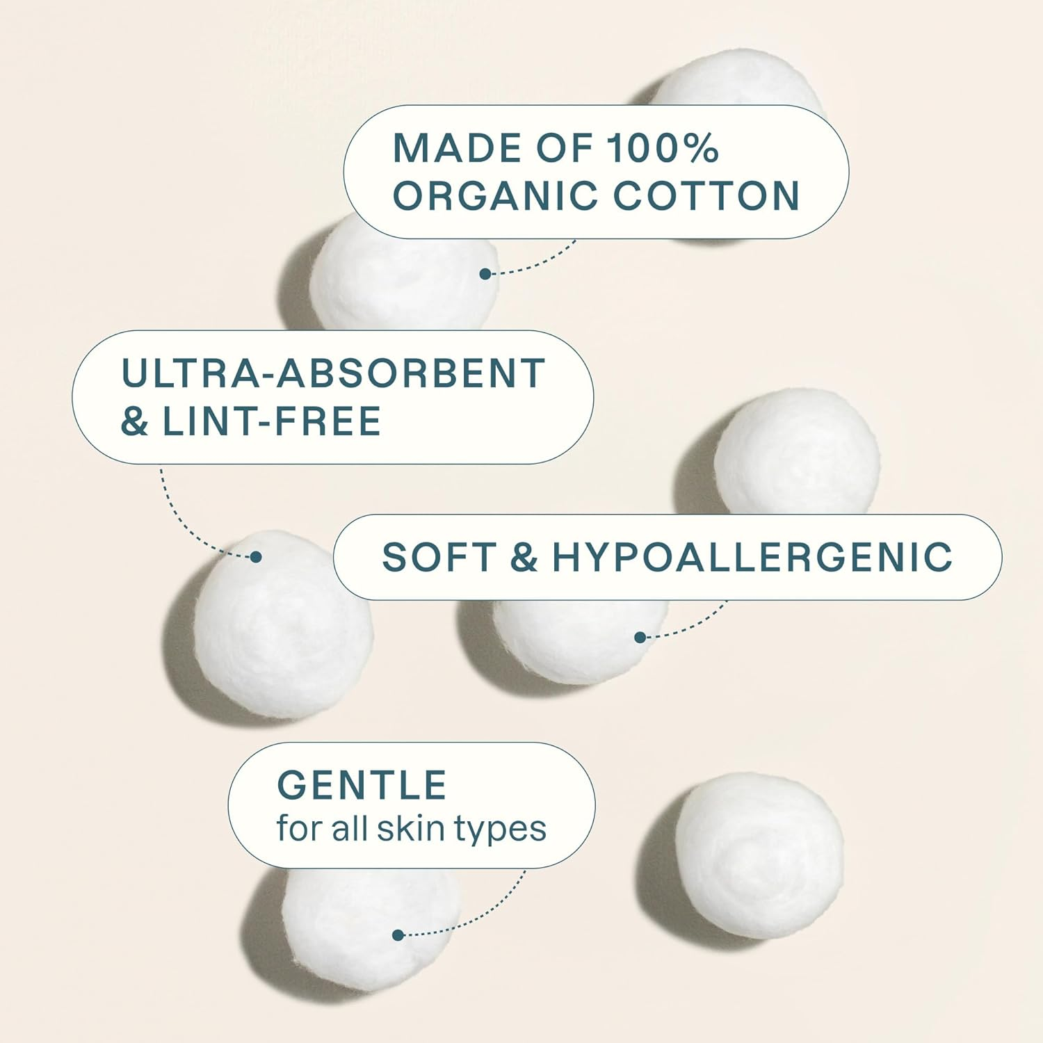 Cliganic Organic Super Jumbo Cotton Balls (100 Count) - Hypoallergenic, Absorbent, Large Size, 100% Pure (Packaging May Vary) image number 1