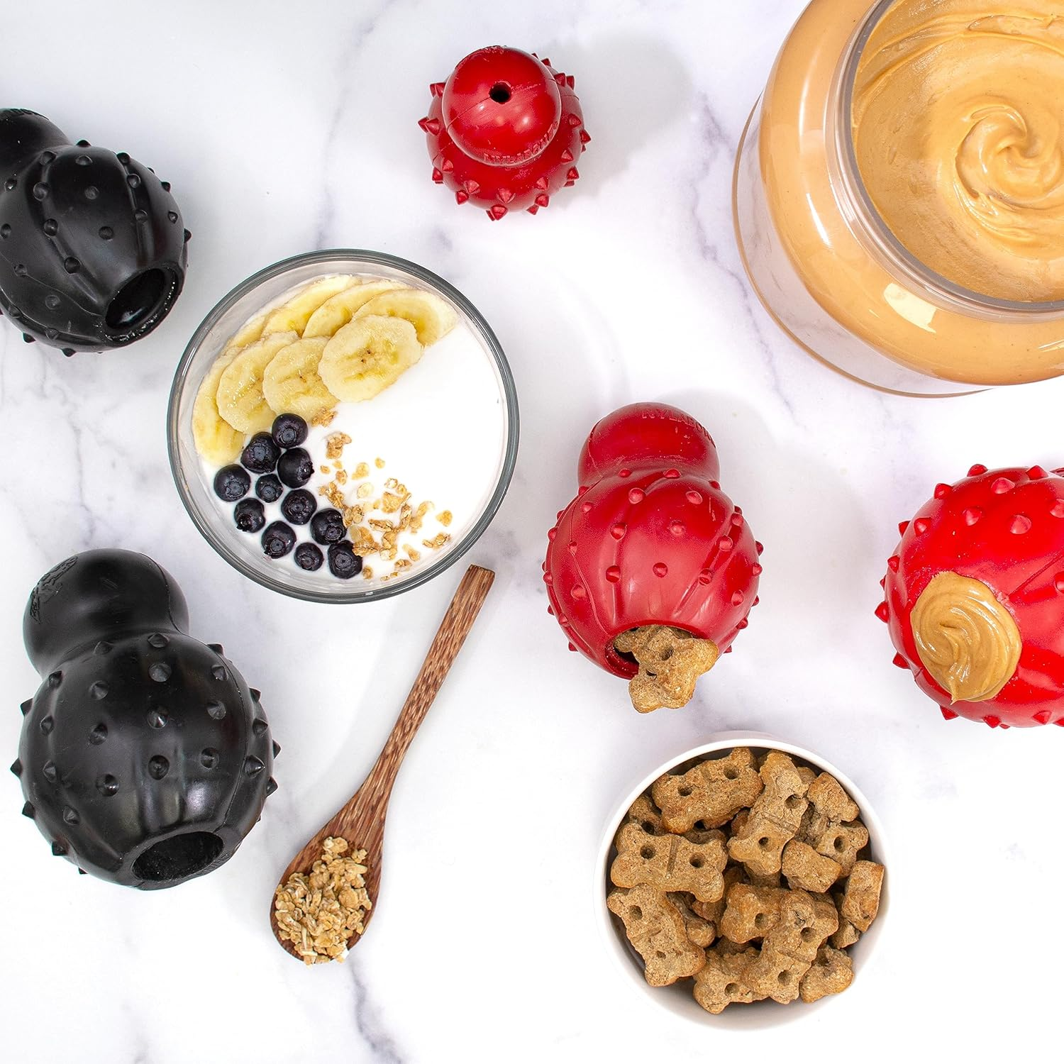 Nylabone Max Strength Rubber Cone Dog Chew Toy, Beef Flavour, Stuff with Treats, Large, for Dogs 0-23Kg image number 1