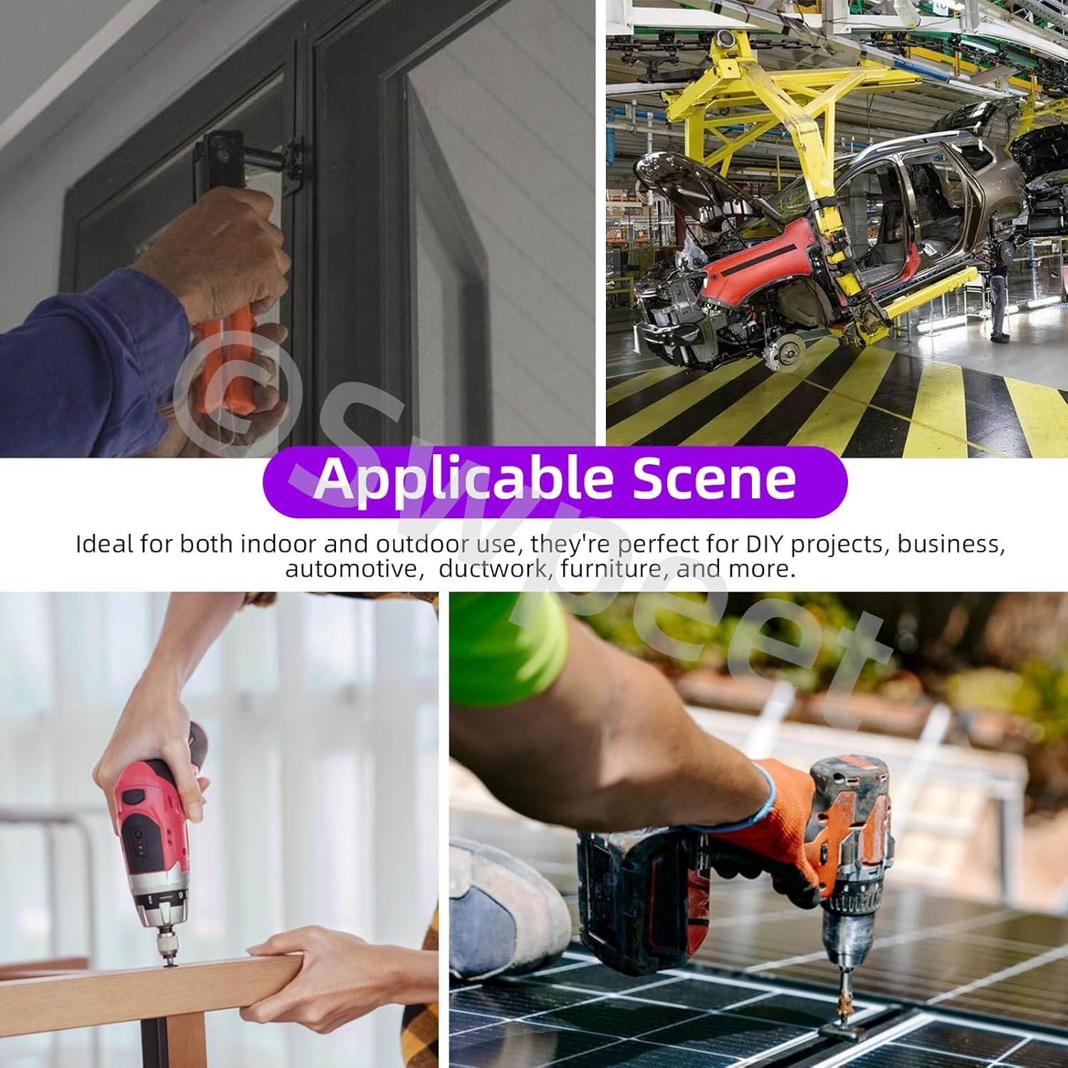 Swpeet 130Pcs 7 Sizes Red Large Flange Aluminum Blind Rivets Assortment Kit, Blind Pop Rivets Aluminum Grip and Steel Mandrel Blind Rivets for Metal, Furniture, Automotive - Red image number 4