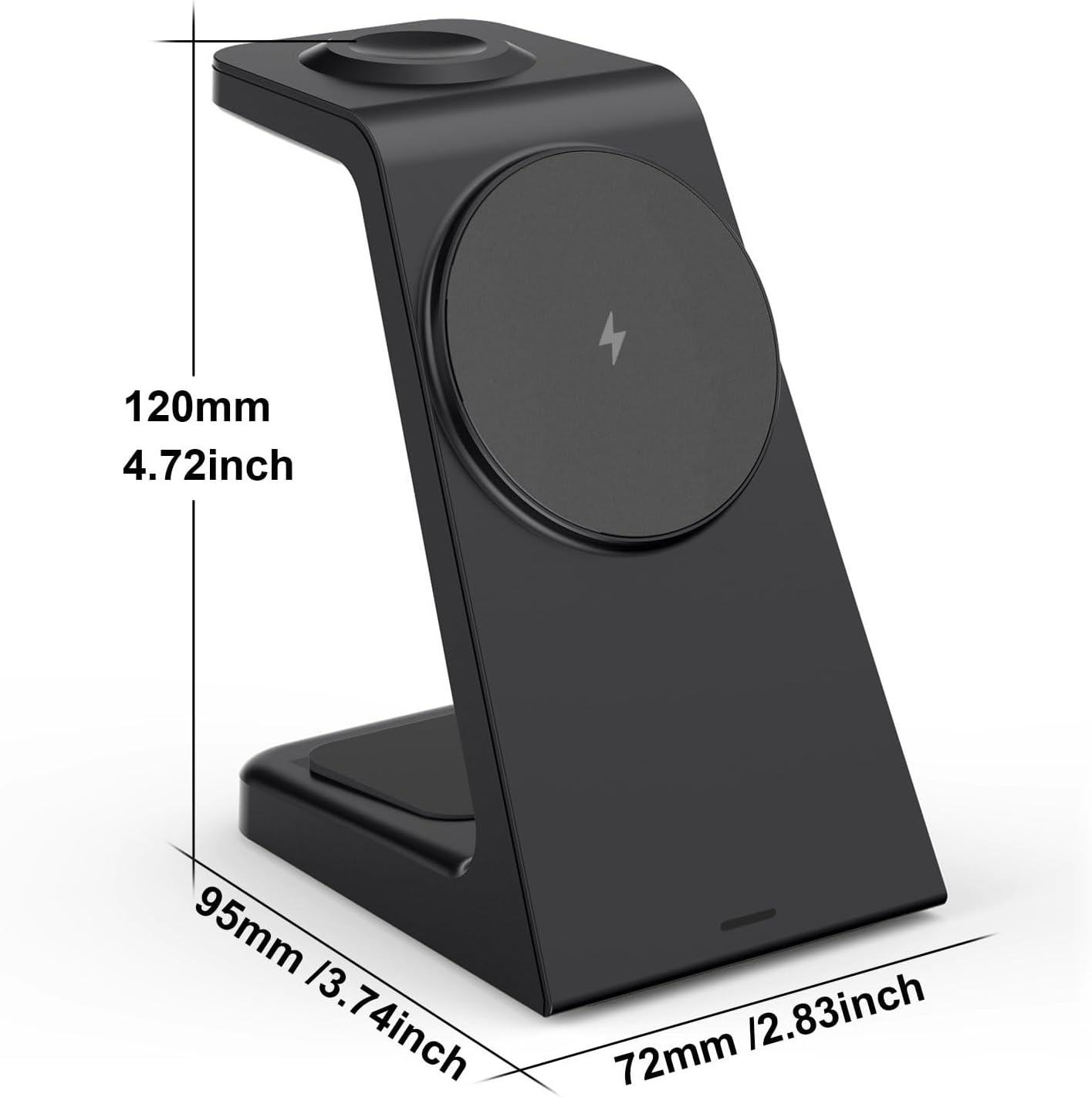 VNBBT 3 in 1 Wireless Charging Station for Mag-Safe, 15W Fast Magnetic Wireless Charger Stand for Iphone 17 Pro Max/17 Air/17/16 Plus/15/14/13/12 Mini,Air Pods,Apple Watch Series, Black