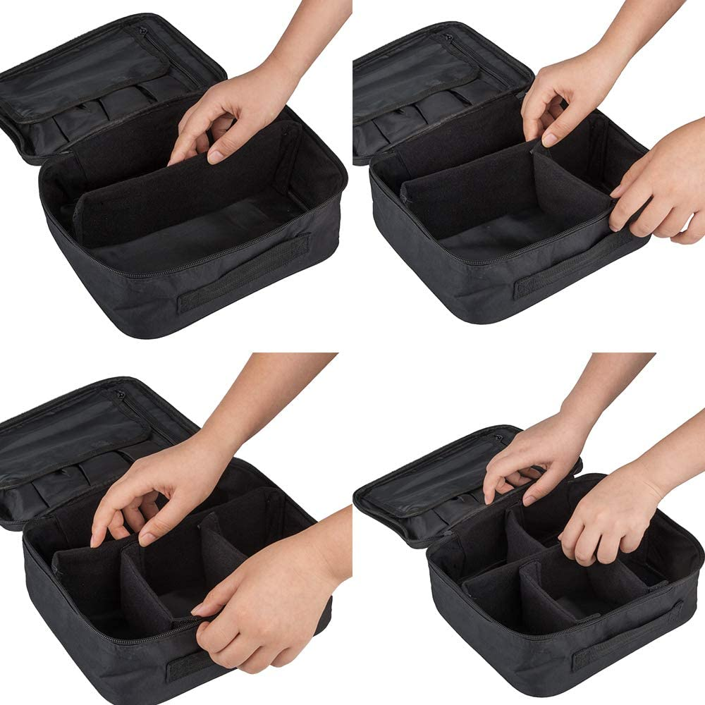 Travel Makeup Case, Sourceton Professional Cosmetic Makeup Bag Organizer Makeup Boxes with Spaced Cosmetic Bag image number 5