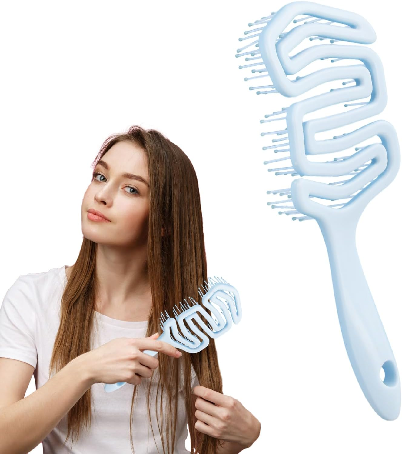 Detangling Hair Brush without Pulling for Women Men Children, Curl Define Styling Brush, Etangling Hair Brush, Boar Bristles, Brush for Curly Hair, Curl Brush for Wet Dry Hair image number 3