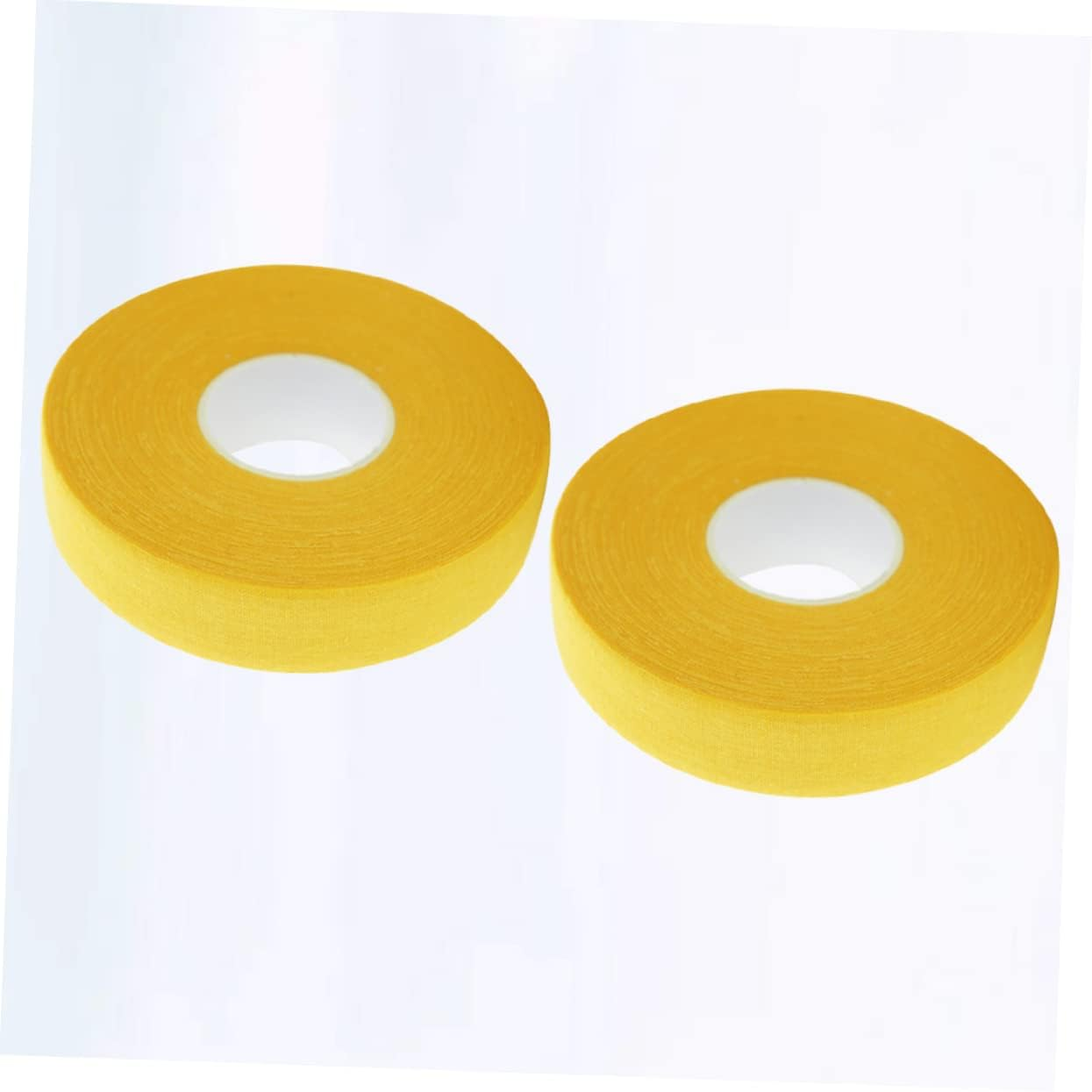 Mipcase 2Pcs Yellow 2.5Cm X 20M Cotton Hockey Stick Tape Sticky Sports Tape Waterproof Anti-Slip Wrapper for Ice Hockey Practice