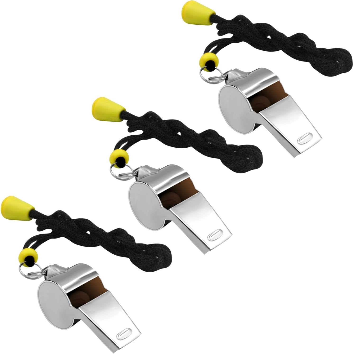 WONAPAD Whistle, Stainless Steel Sports Whistles with Lanyard, Loud Crisp Sound Whistles Great for Coaches, Referees, Teachers and Polices