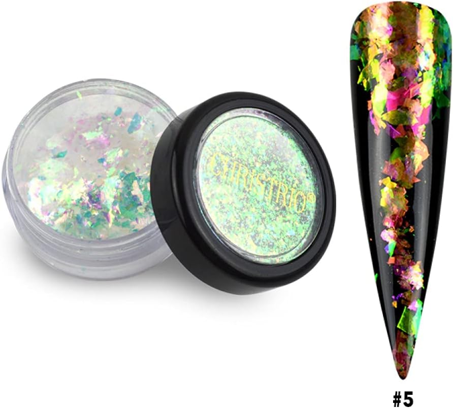 CHRISTRIO Angel Flake Approx. 0.5G #2 - Aurora Light Green image number 2