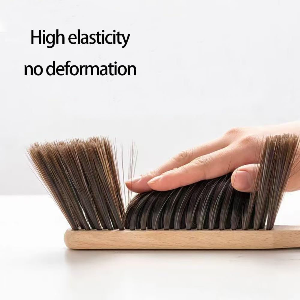 Pack of 2 Dusting Brush Wooden Handle Soft Bristles Cleaning Brush for Counter Bed Sofa Car Fireplace Clothing Household Cleaning Furniture Carpet image number 5