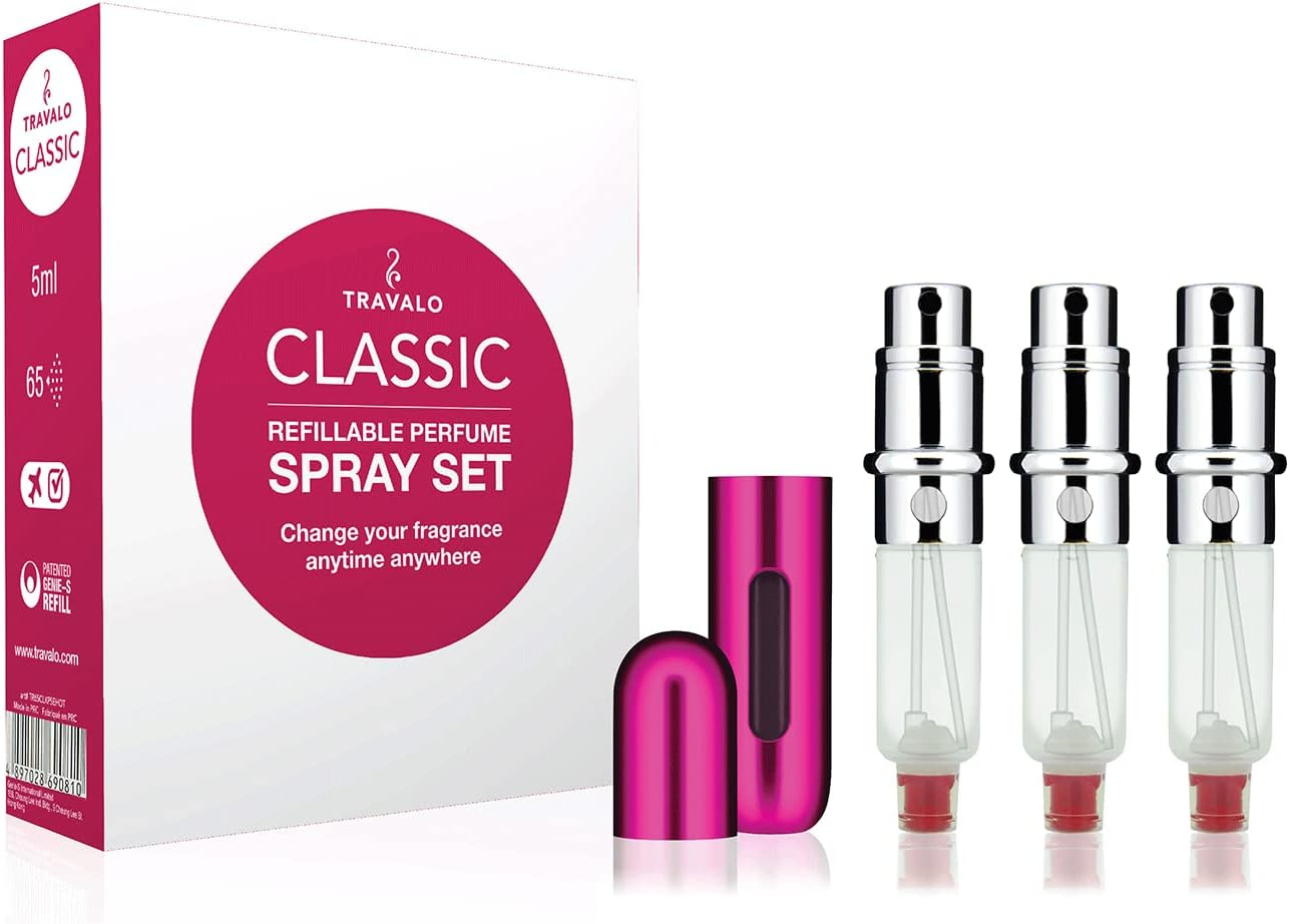 Travalo Classic HD Bag Sprays (Set of 3 Hot Pink - Gold image number 4