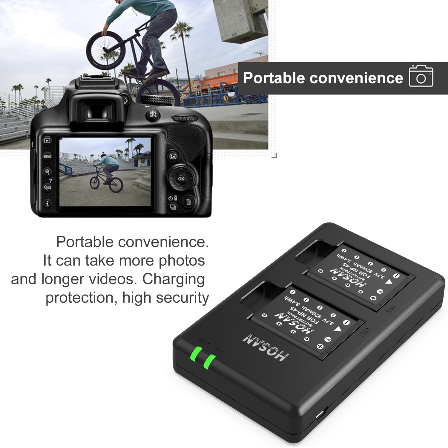 NP-45 NP-45S Battery (2 Pack) and Dual USB Charger Kit for Fujifilm NP-45 45A 45B 45S Fujifilm Finepix XP20 XP22 XP30 XP50 XP60 XP70 XP80 XP90 XP130 XP140 T350 T360 T400 T500 T510 T550