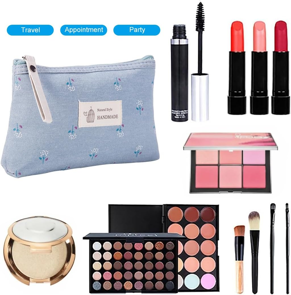 Pack of 2 Small Cosmetic Bag, Portable Toiletry Bag, Canvas Cosmetic Bag, Travel Cosmetic Bag, Travel Toiletry Bag, Makeup Bag, Organiser