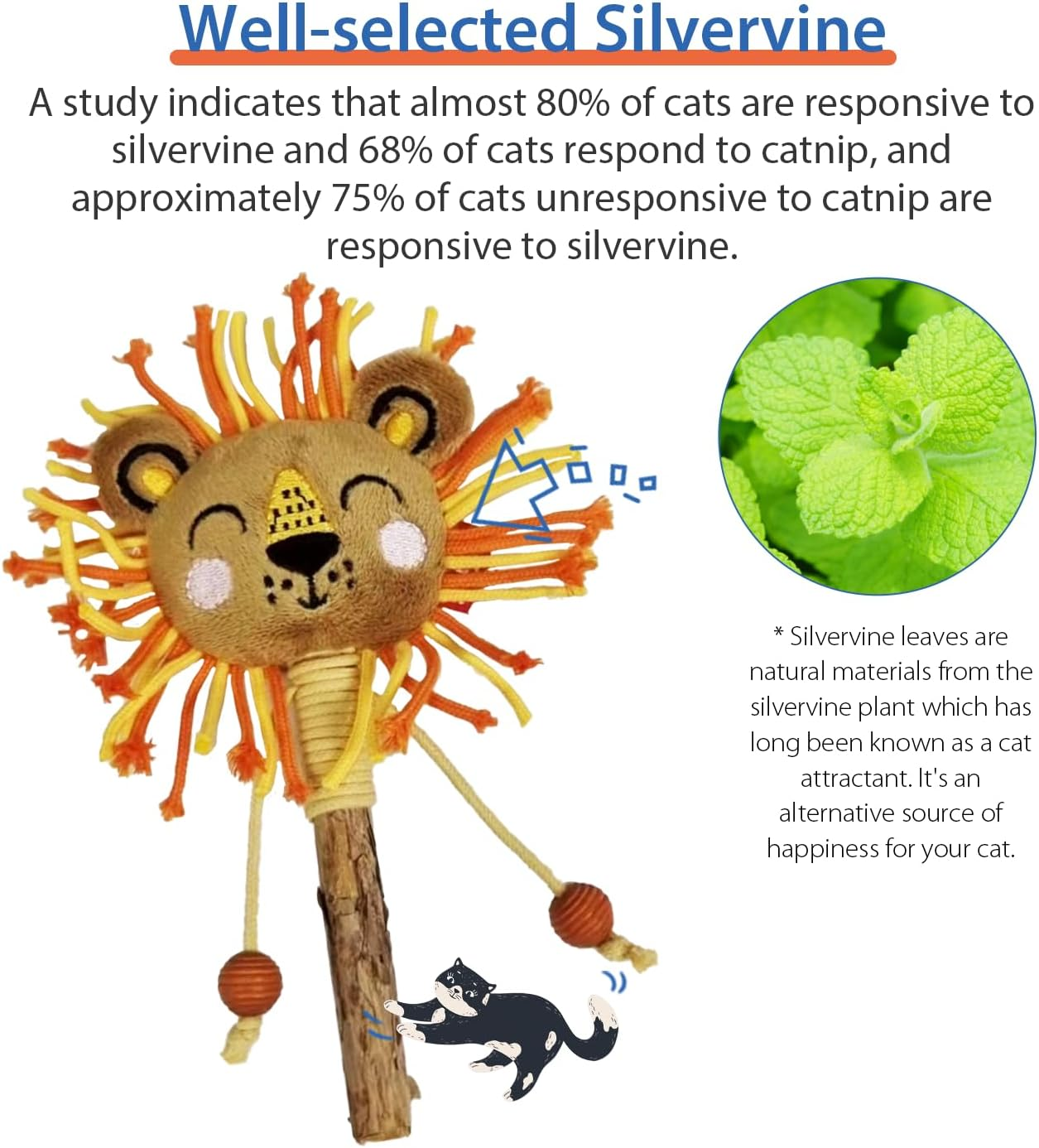 Gigwi Cat Toy Catatabi Toy Charm Stick Lion - Rabbit image number 7