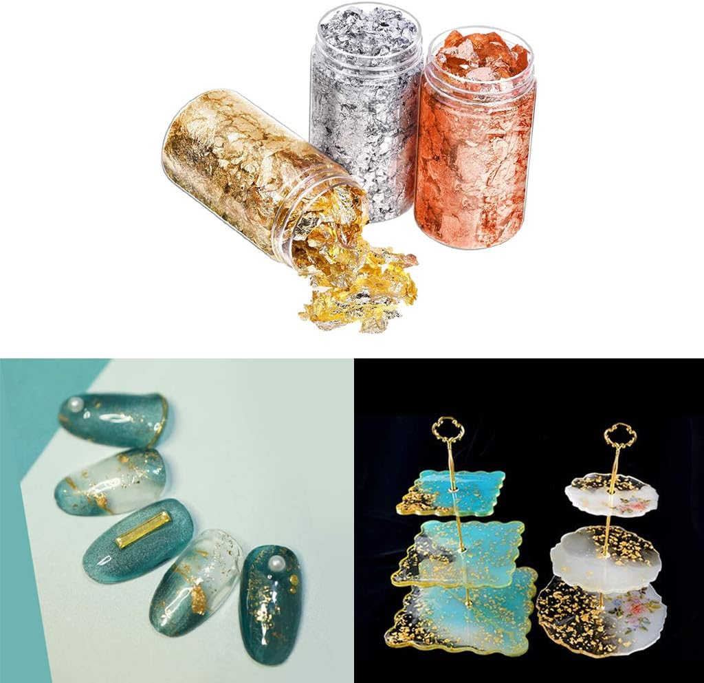 Nail Sequins Irregular Borken Gold Flakes Nail Decor for Makeup