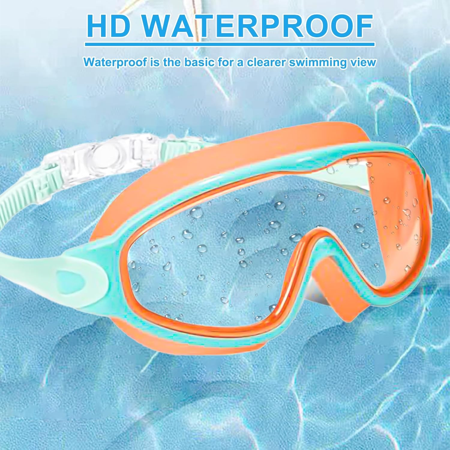 Swim Goggles for Kids 2 Pack, Anti-Fog UV Protection No Leak Swimming Goggles for Boys and Girls Ages 3-15, Adjustable Wide View Goggles with Nose Clip & Ear Plugs image number 5