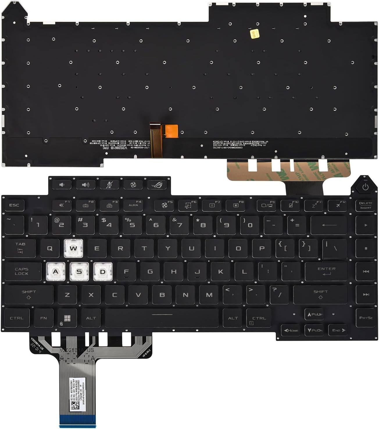 Replacement Keyboard for ASUS ROG Strix G15 G513 G513Q G513QM G513QY G513QR G513QE G513RM G513RW G513IM G513IE Series Laptop with Colorful Backlight, ROG Strix G15 G513 Replacement Keyboard image number 4