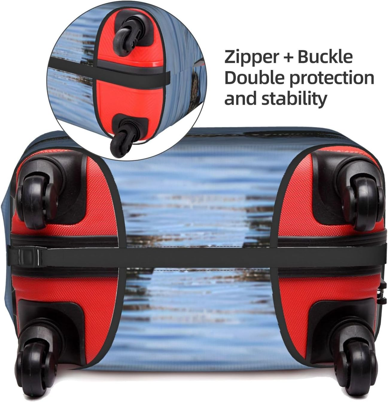 Odddot Loon Birds Print Travel Luggage Cover,Suitcase Protector Cover, Washable Baggage Covers,For 18-32 Inch Luggage, Loon Birds, X-Large image number 3