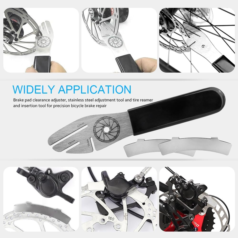 Yakamoz Bike Rotor Truing Fork, 2 Pcs Rotor Alignment Tool Bicycle Disc Brake Pads Adjusting Tool Gap Regulator for Mountain Road Bike image number 4