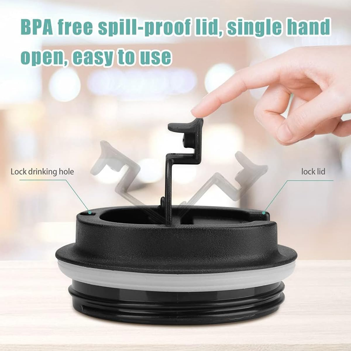 Coffee Cup 510Ml/17Oz, Insulated Travel Mug with Splash-Proof Lid, Reusable Double Wall 304 Stainless Steel Tumbler Cup - Keeps Cold and Hot Suitable for Car, Daily, outside and Gifts (Black-510Ml) - Brown image number 4