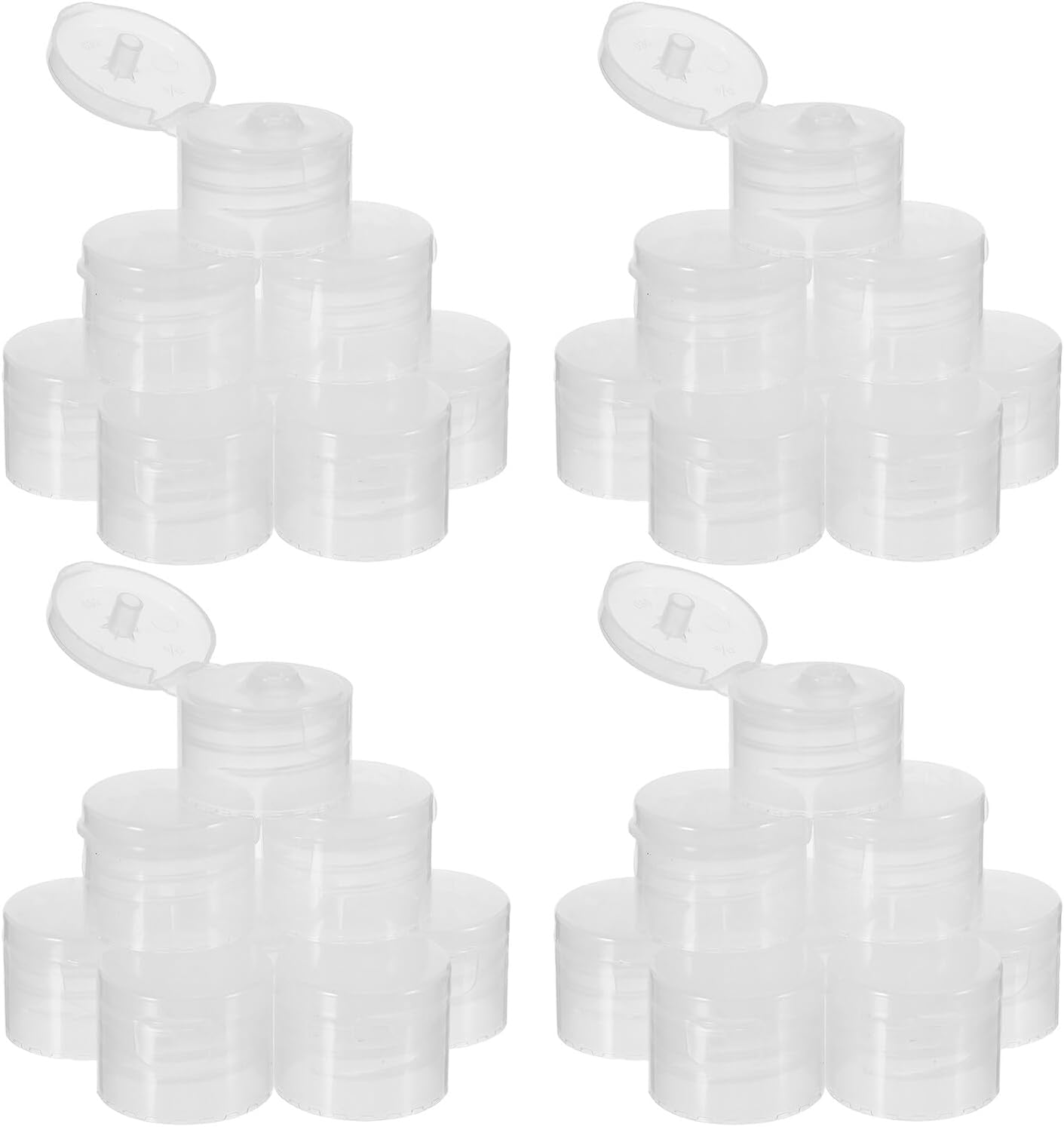 BESTYASH 100Pcs 28Mm PP Plastic Flip Top Caps for Lotion Bottles, Refillable Cosmetic Bottle Accessories, Replacement Dispensing Lids for Shampoo and Moisturizer Containers image number 1