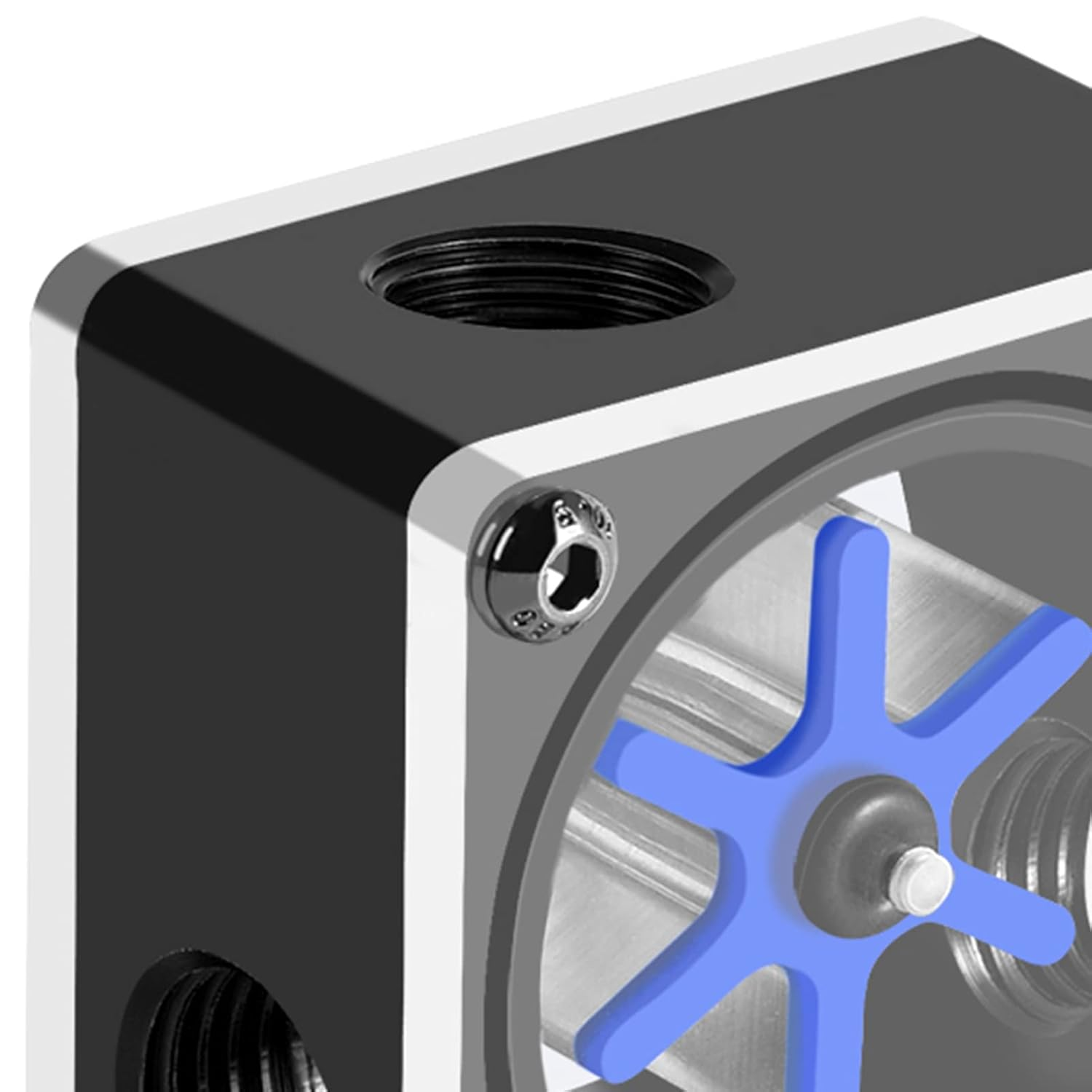 G1/4 Thread 6 Impeller Meter 3 Ways Meter Indicator for PC Water Cooling System image number 3