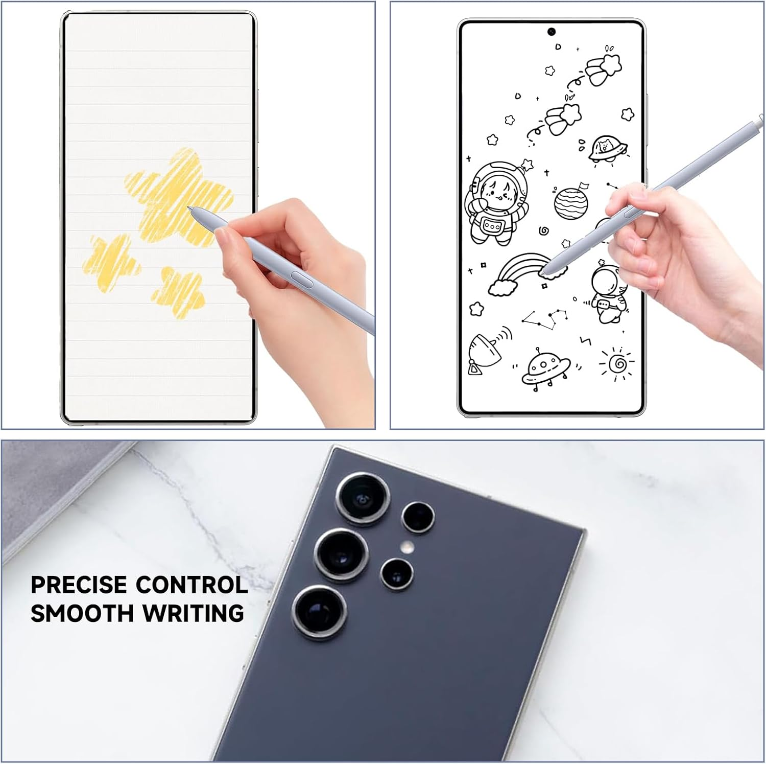 S25 Ultra S Pen Replacement - Compatible for Samsung Galaxy S25 Ultra 5G All Versions, 4096 Pressure Sensitivity Stylus Pen for S25 Ultra (Without Bluetooth) (Light Silver) image number 5