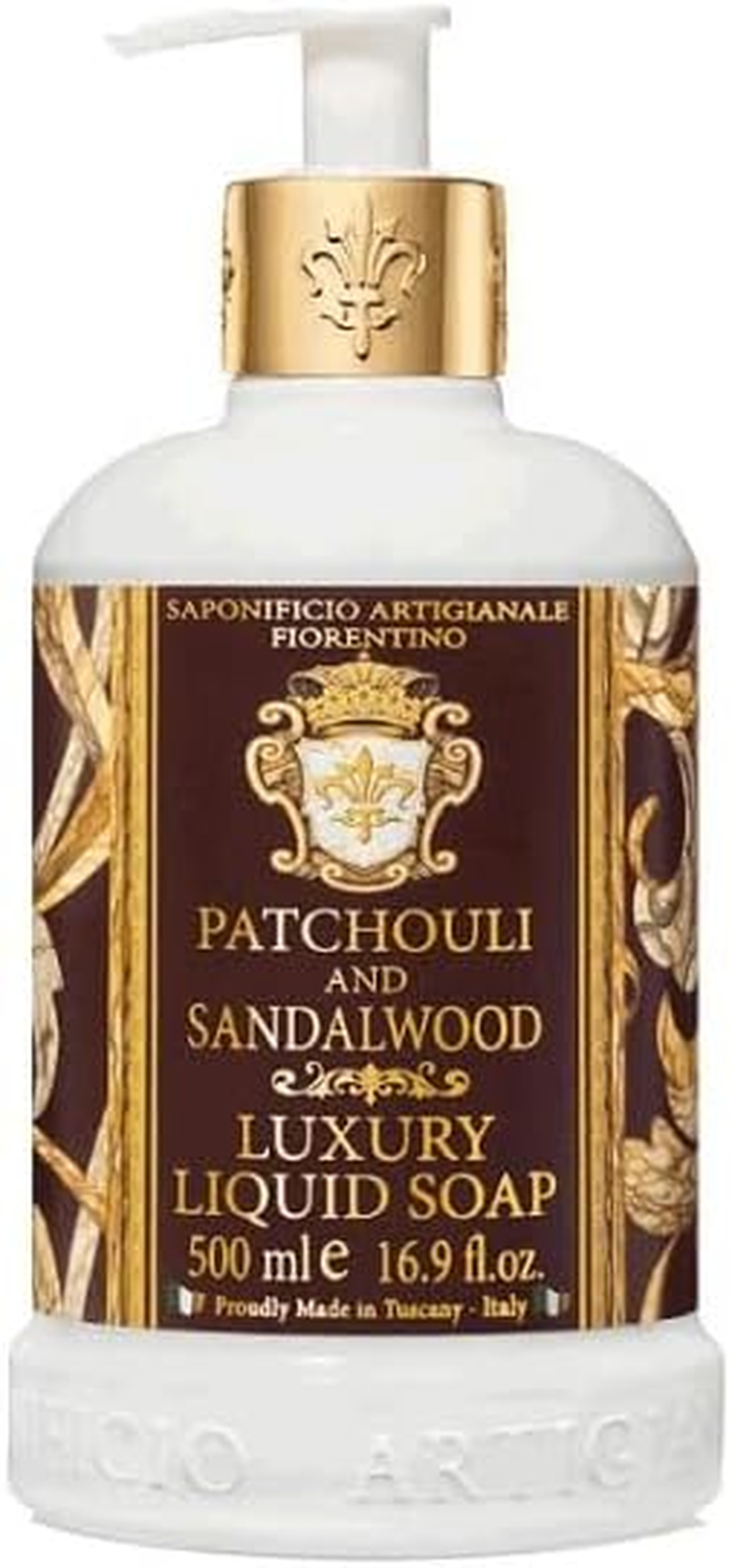 Fiorentino Liquid Soap, Patchouli & Sandalwood, 16.9 Fl Oz (500 Ml)