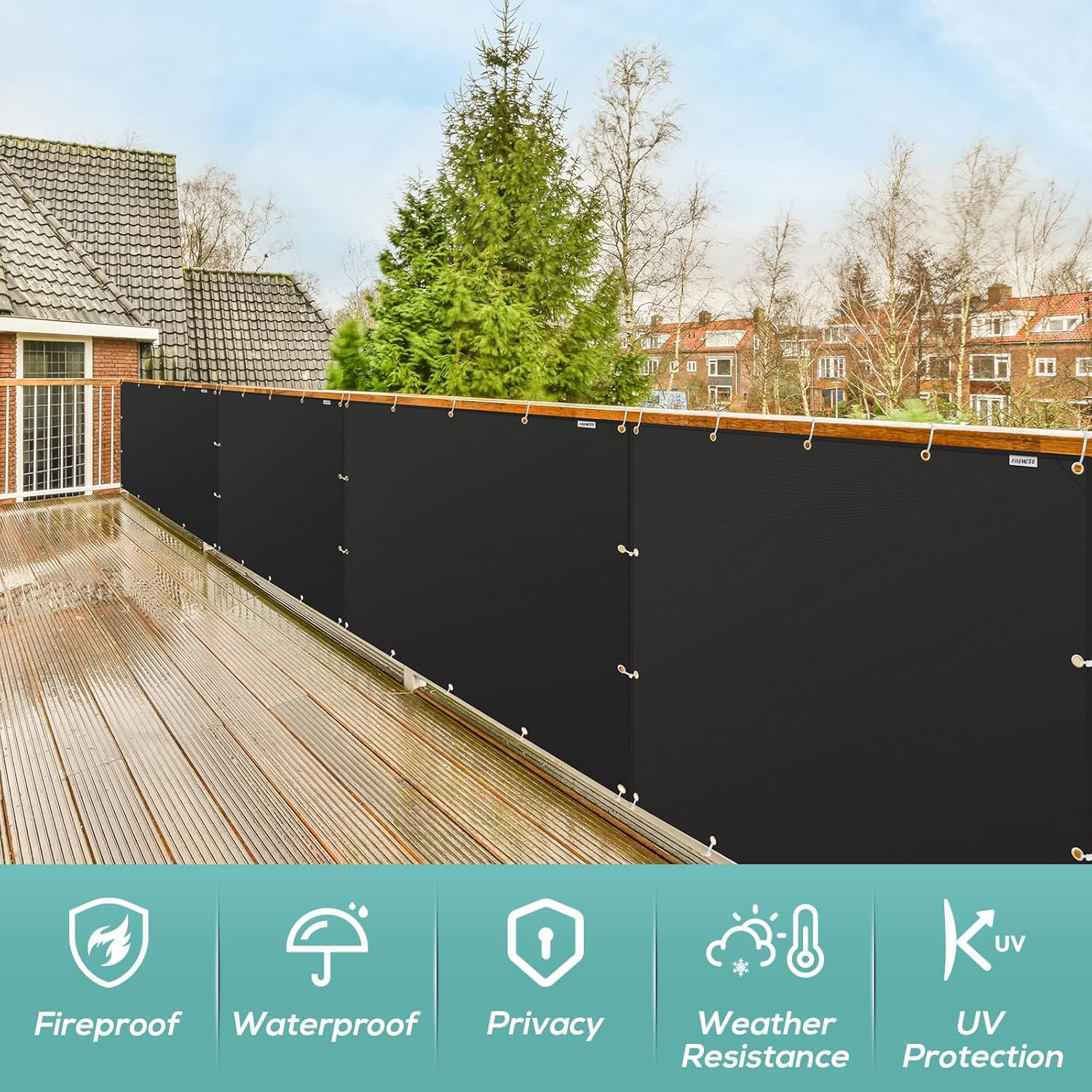 120 X 150 Cm Fire Protection Mat for the Grill, Fireproof Cover and Screen Protector for Deck Fence, Railing, Gas Grill, Stove and Oven, Fireproof Heat Shield behind Grill Wall for Outdoor Use image number 4