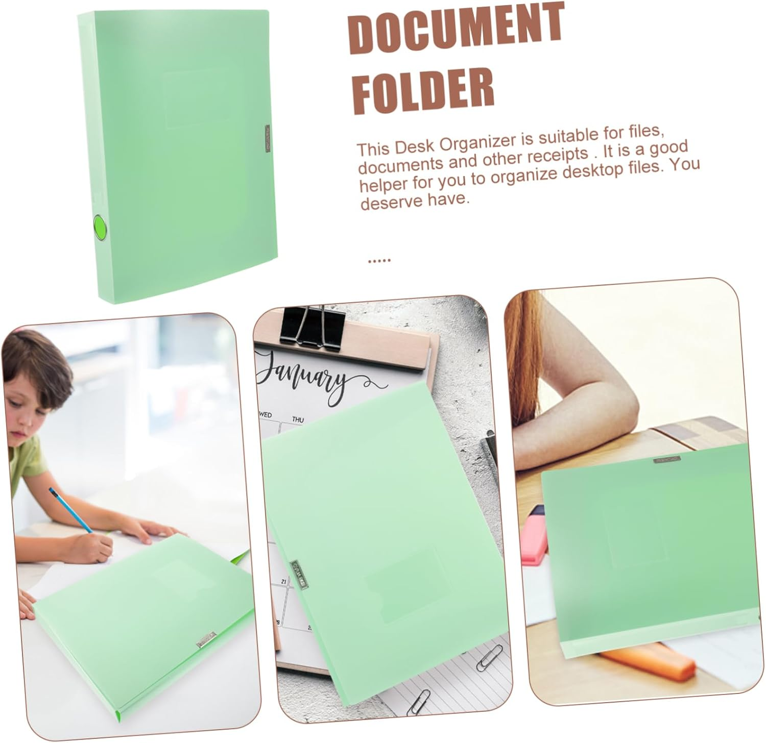 Data Box File Paper Document Storage Box File Organizer Plastic Reusable Desk Accessory