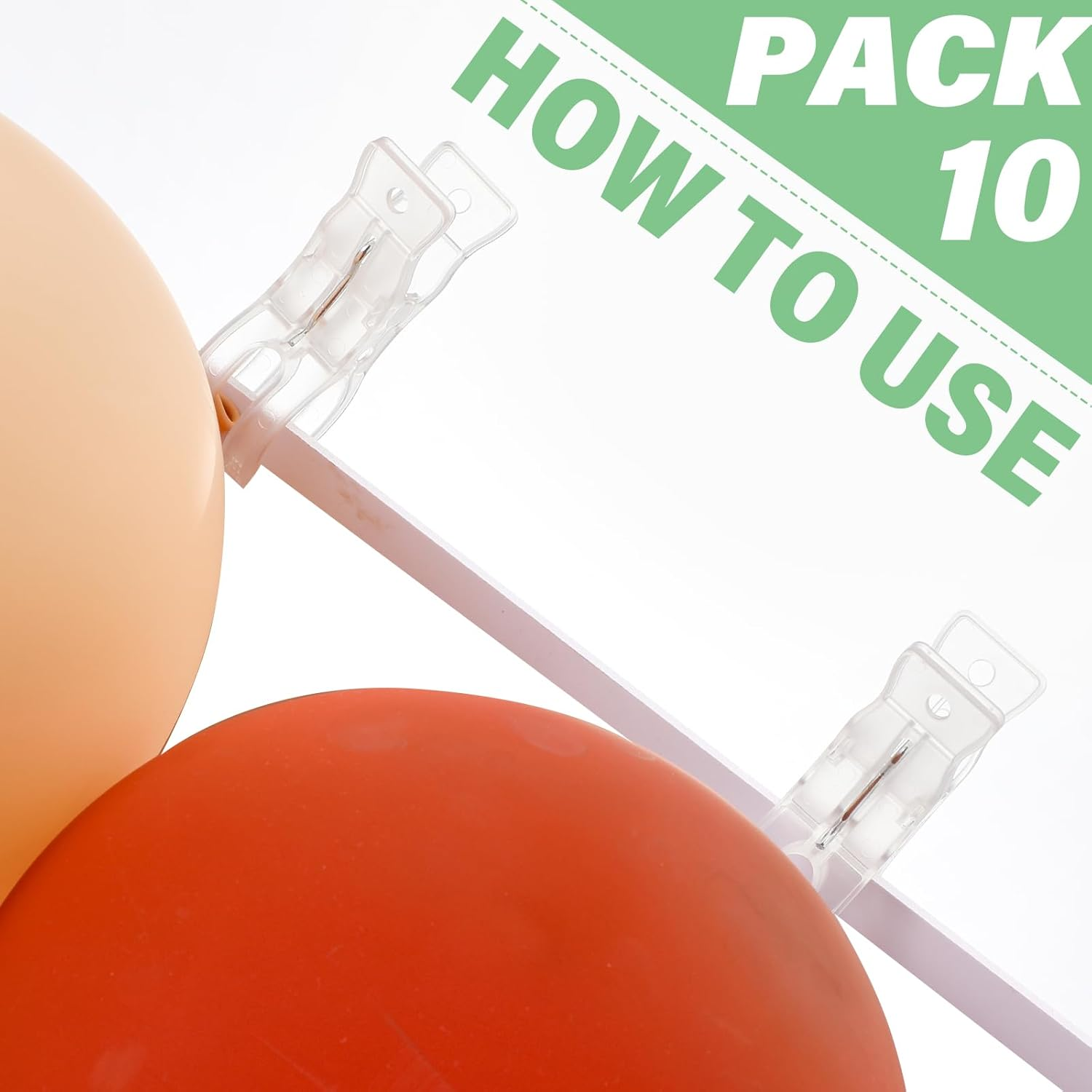 Lemonroad 10 Pack Large Balloon Arch Clips Plastic Transparent Spring Clamps 3.5 Inch Heavy Duty Clip for Balloon Arch Kit Birthday Decoration Crafts Backdrop Woodworking Photography Studios image number 4