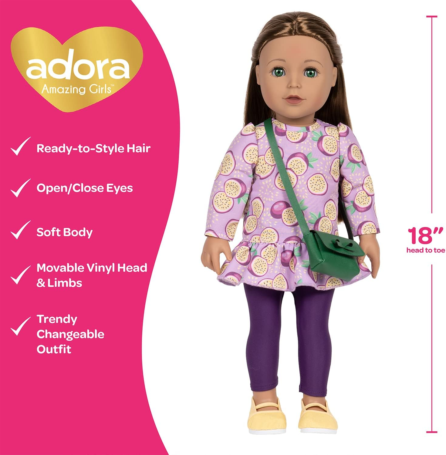 Adora Amazing Girls 18 Doll, Amazing Girl Cassidy, with Fruit Outfit (Amazon Exclusive) image number 6