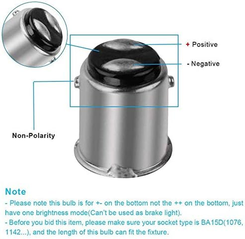 Blyilyb 6-Pack BA15D 1142 1004 Non-Polarity Warm White LED Bulbs Replacement Lamps DC 12V Interior RV Camper Trailer Lighting Boat Yard Light Tail Bulbs