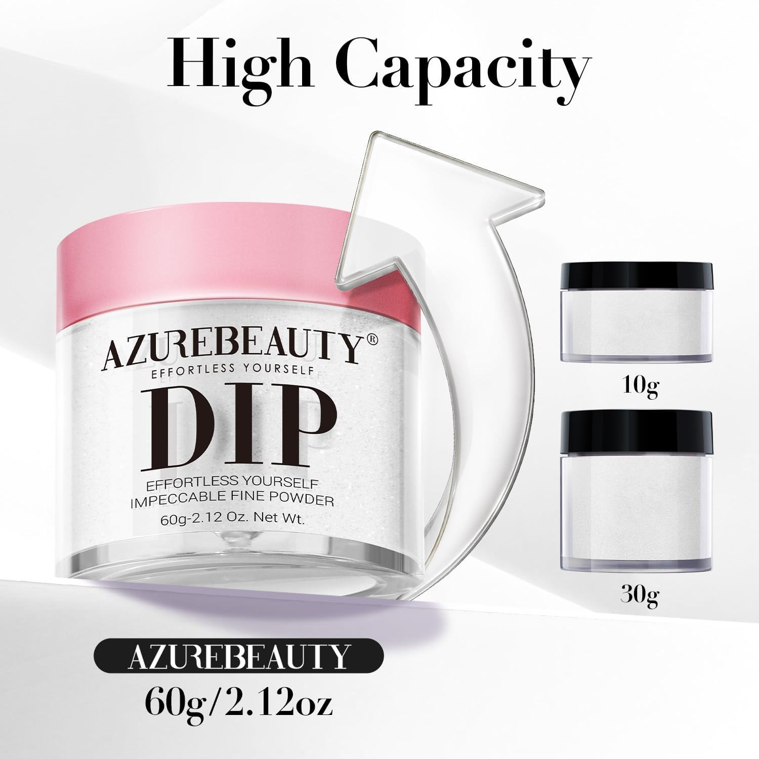 AZUREBEAUTY Dip Powder Clear Color Pro 60G, Basic Transparent Acrylic Dipping Powder Crystal French Nail Art Starter Manicure Salon DIY at Home, Odor-Free, Long-Lasting, No Nail Lamp Needed image number 1