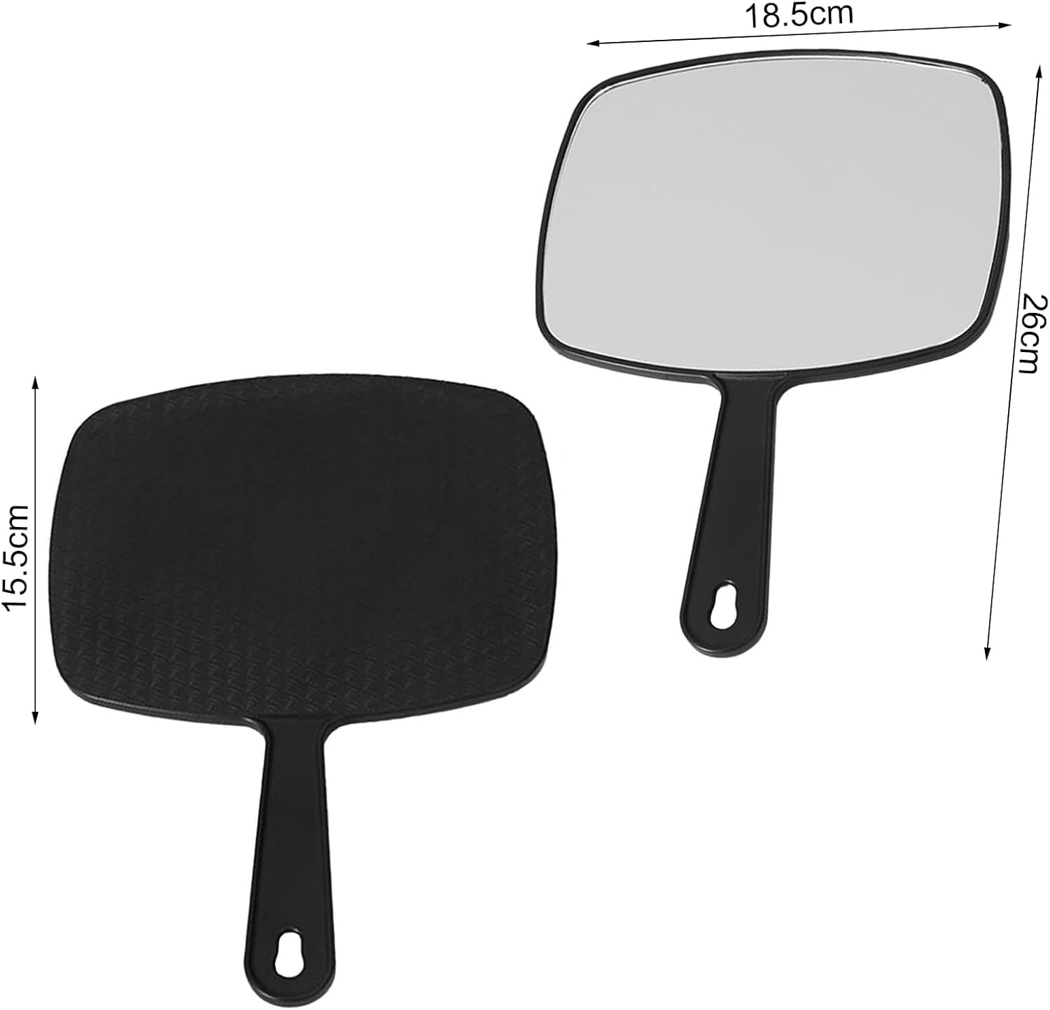 Handheld Mirror 26.2 X 18.8Cm Black with Handle Square Makeup Portable Handheld Mirror for Makeup Hairdressing Suitable for Barber Shop Hairdressing Home image number 1