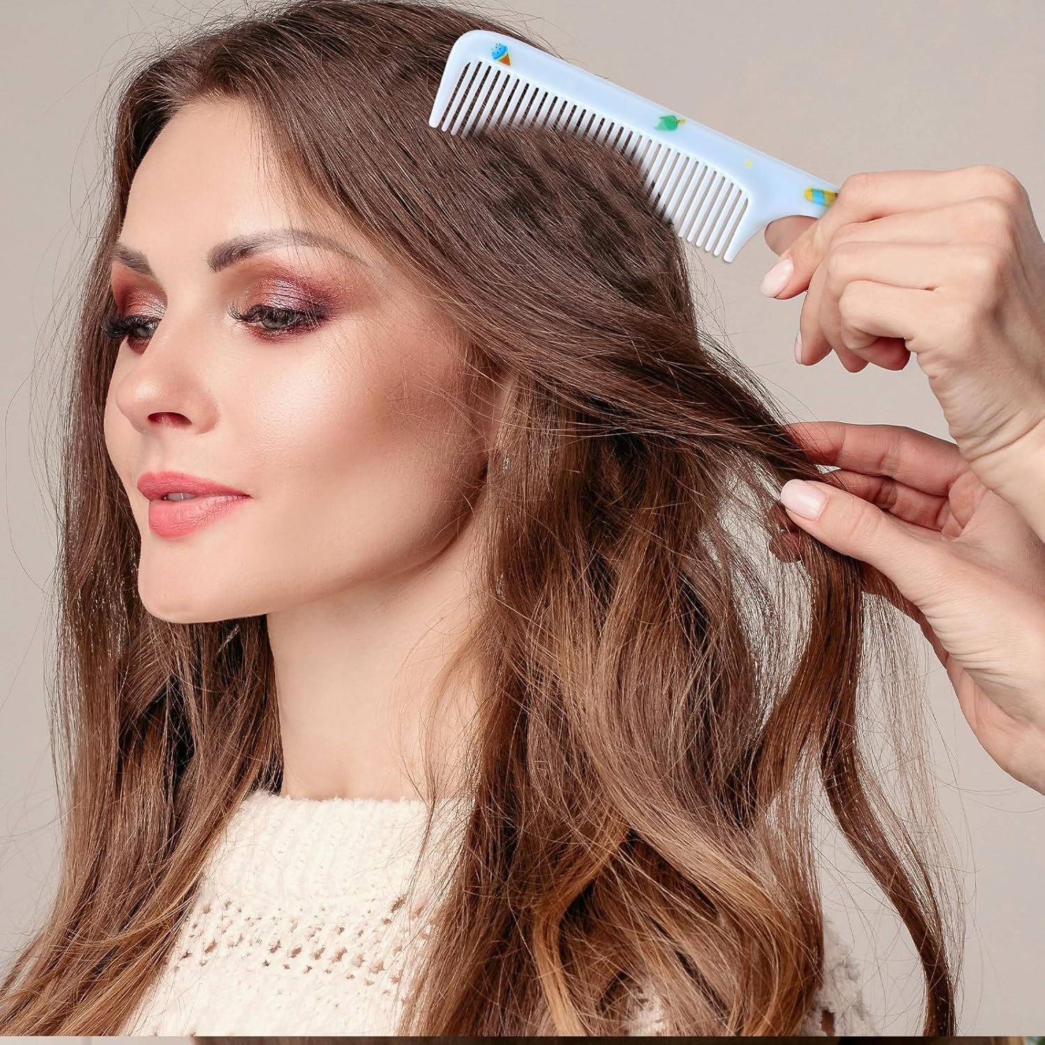 Girls Boys Hair Brush Kids Hairs Brushes Set Fashion Kids Hair Brushes Plastic Fine Tooth Rat Tail Combs for Girls Curly Straight Long Hairs, (Blue,Yellow) 4 Pcs image number 6