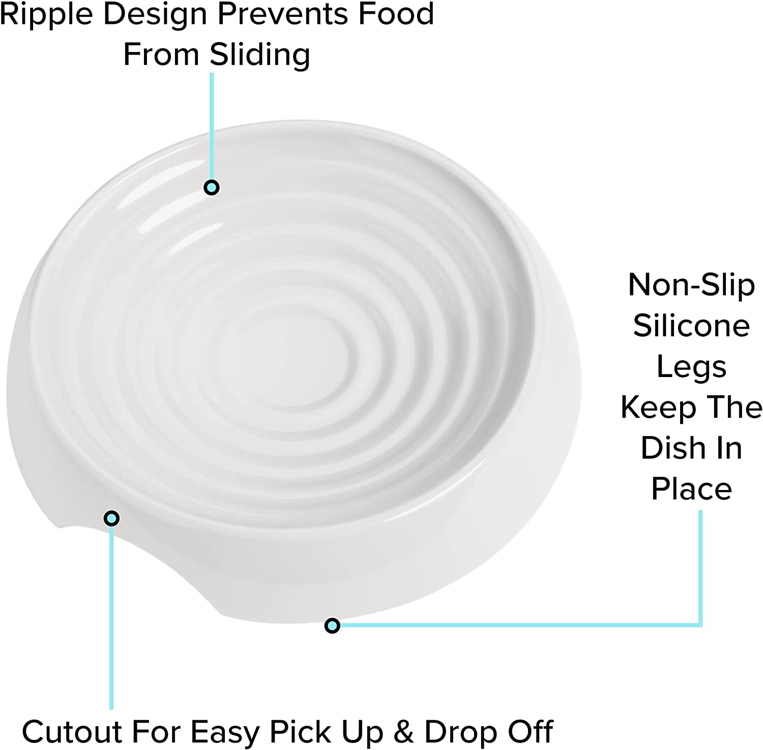 Catguru Cat Food Bowl, Whisker Stress Free Cat Bowls, Whisker Fatigue Cat Bowl, Wide Cat Dish, Shallow Cat Food Bowls, Non Slip Cat Dishes for Food, Pet Bowls for Cats (Round-Set of 2, Marshmallow)