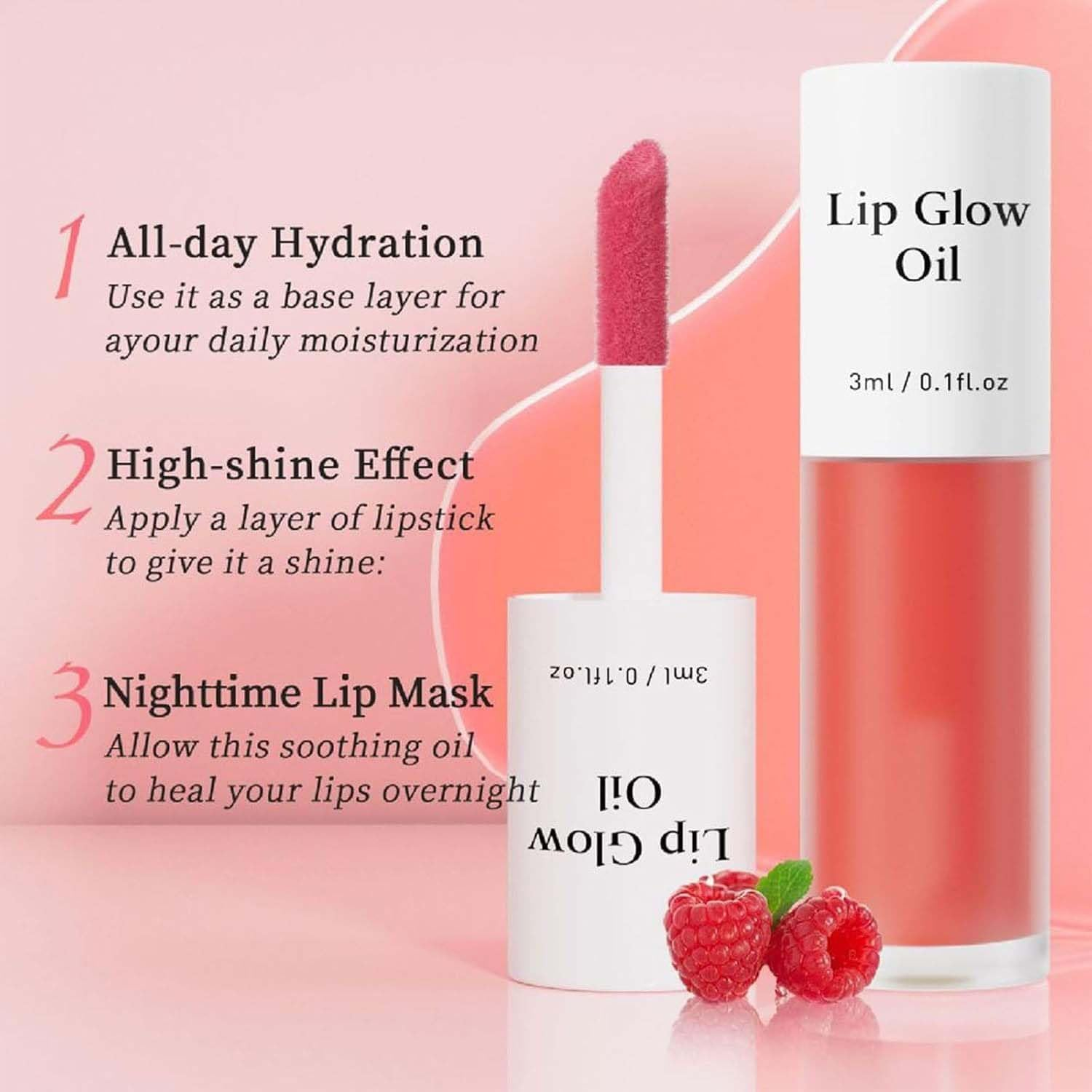 2Pcs Clovey Korean Lip Oil Stain,Clovey Tinted Lip Glow Oil,24-Hour Hydration & Plumping Effect,Waterproof,No Peel Off,Smooth Glide Application (01+02, SIZE) - 01+06 image number 2