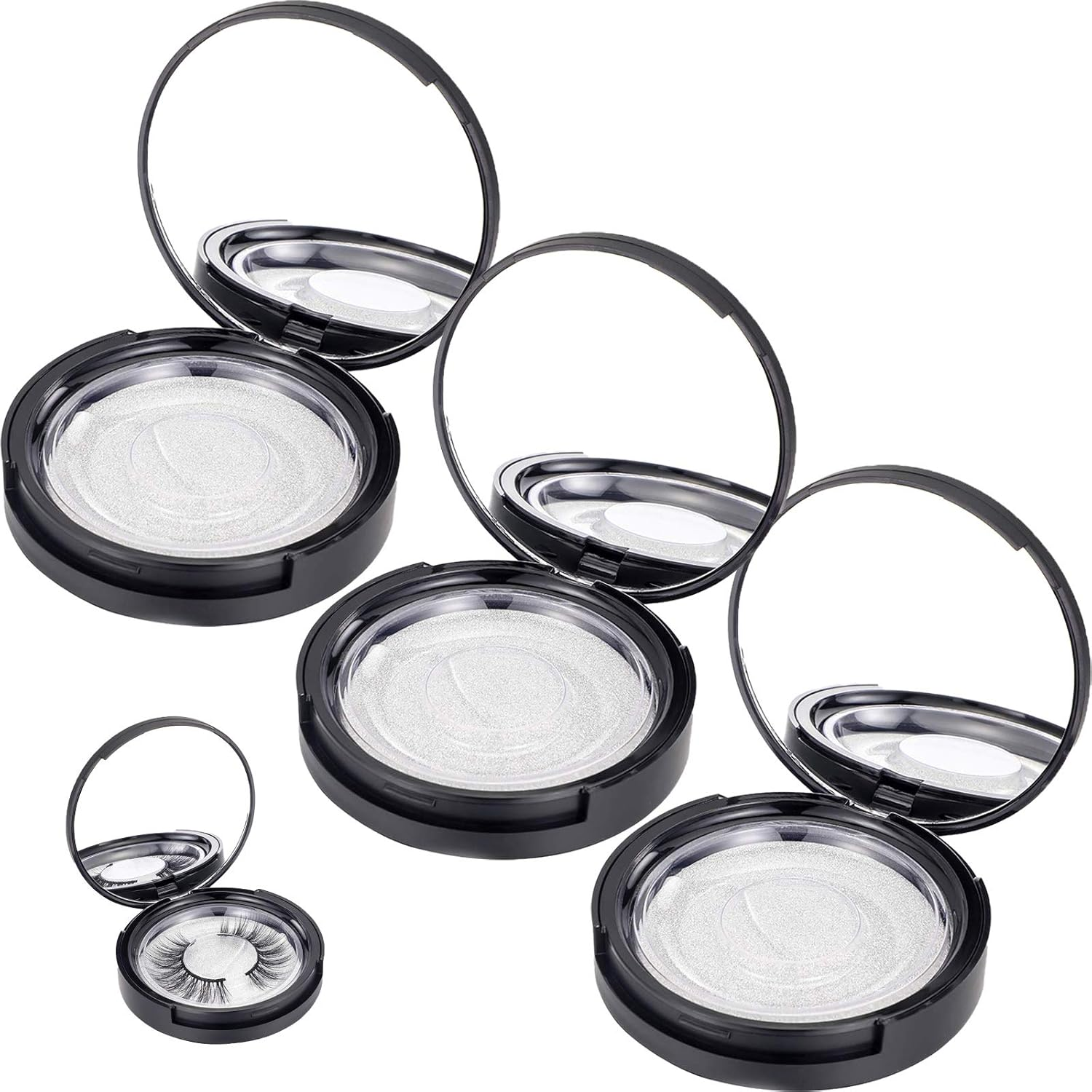 3 Pack Eyelash Storage Case Holder with Mirrow, Empty Eyelash Cases Travel with Lash Holder for for Ladies and Girls image number 1