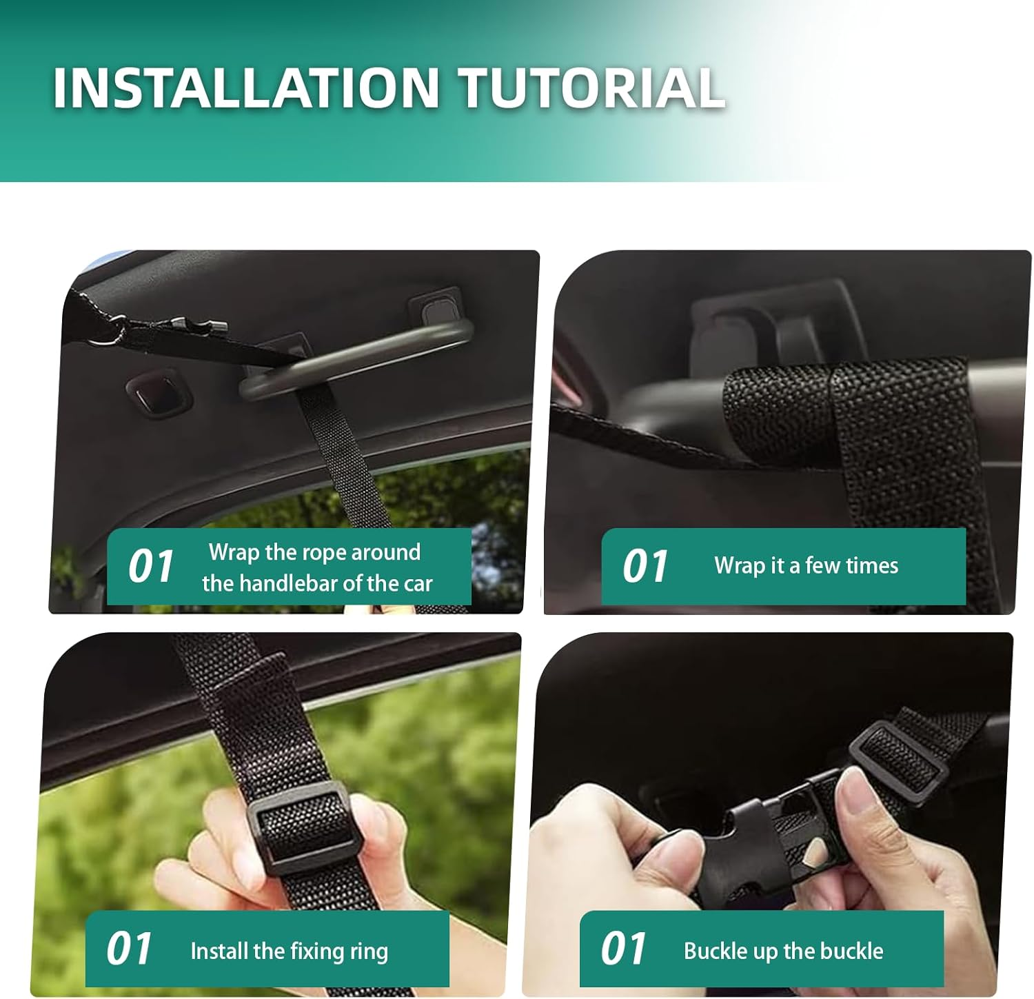 Car Roof Cargo Net Storage Organizer Black 78X53Cm SUV Ceiling Cargo Net Pocket with Adjustable Dual Pockets Fast-Release Buckles Double Zippers for Camping Family Trips image number 4