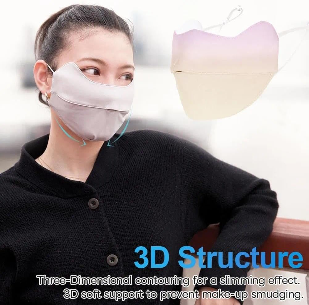 UPF 50+ Face Cover Mask Balaclavas Headwear, Breathable UV Sun Protective Face Shield, Washable Outdoor Sports Face Cover Grey image number 3