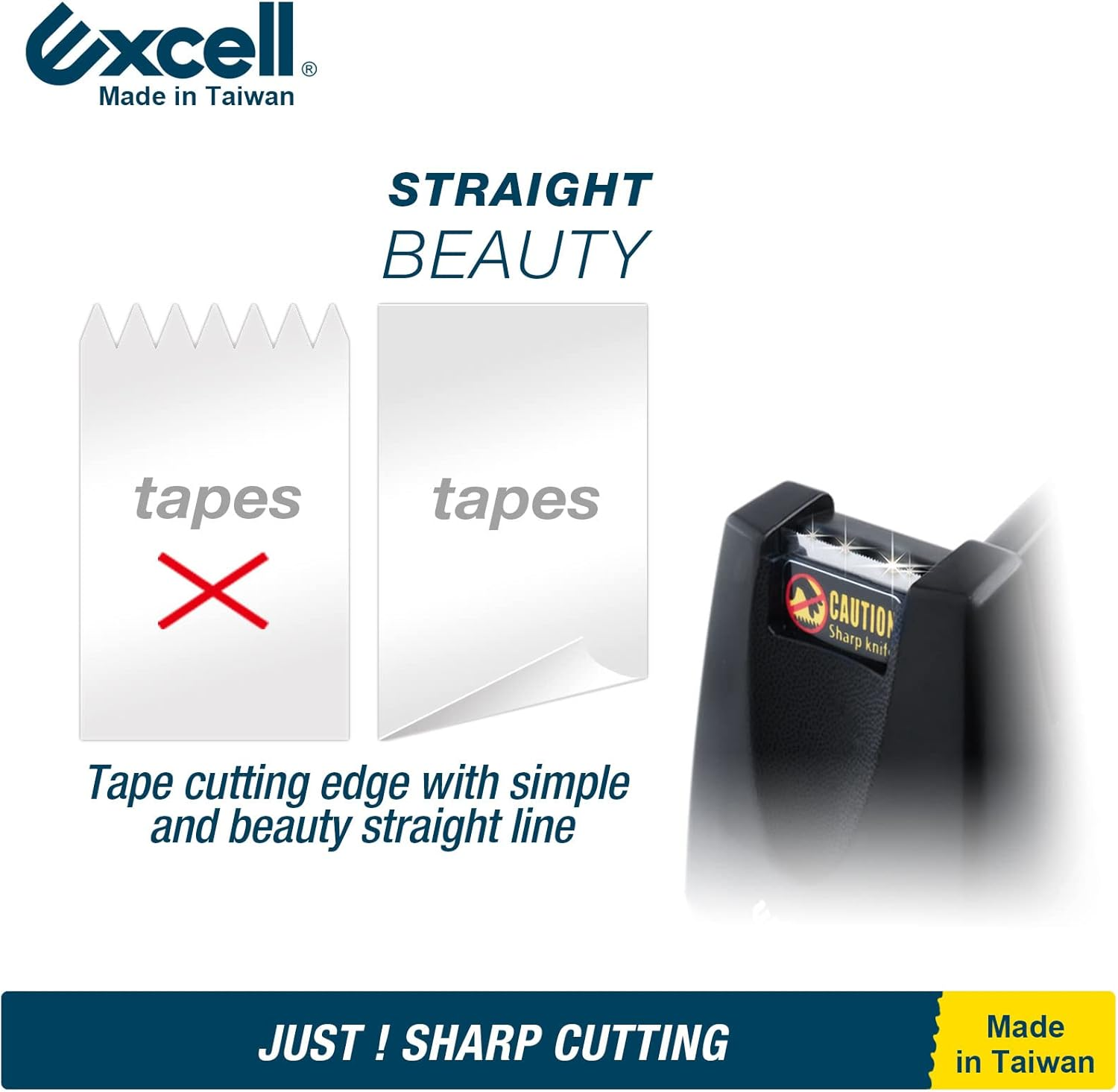 Excell Premium Dualcore Desktop Tape Dispenser (1" + 3" Core) with Sand Weighted Base, White Desk Tape Dispensers Use for Home, Office, Gift Store and Wrapping Purpose image number 3