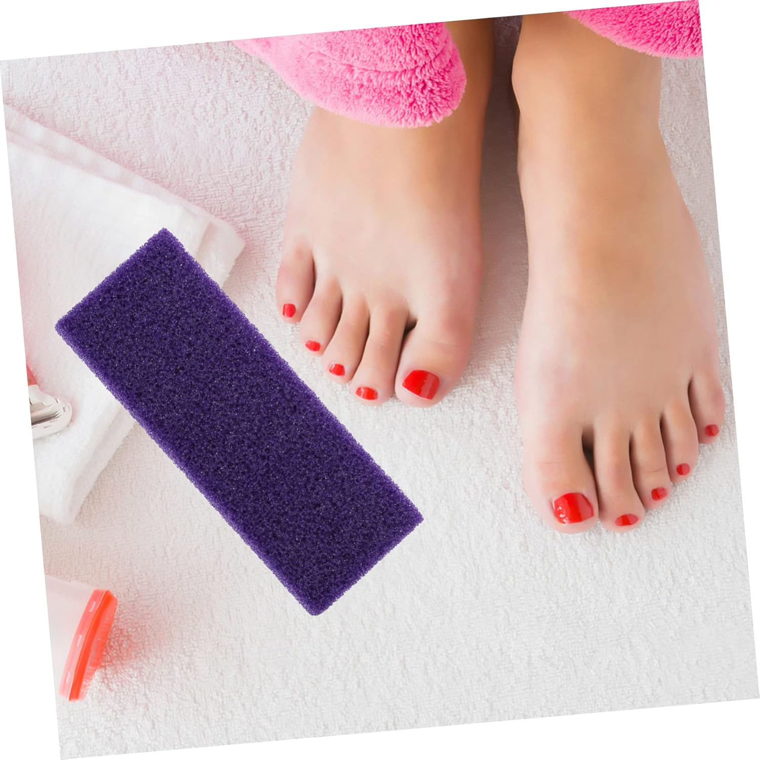 PACKOVE 2Pcs Purple Pumice Stone Foot Care Exfoliator Callus Remover Tool for Smooth Feet Natural Lava Rock Scrubber for Dead Skin Removal Comfortable Grip