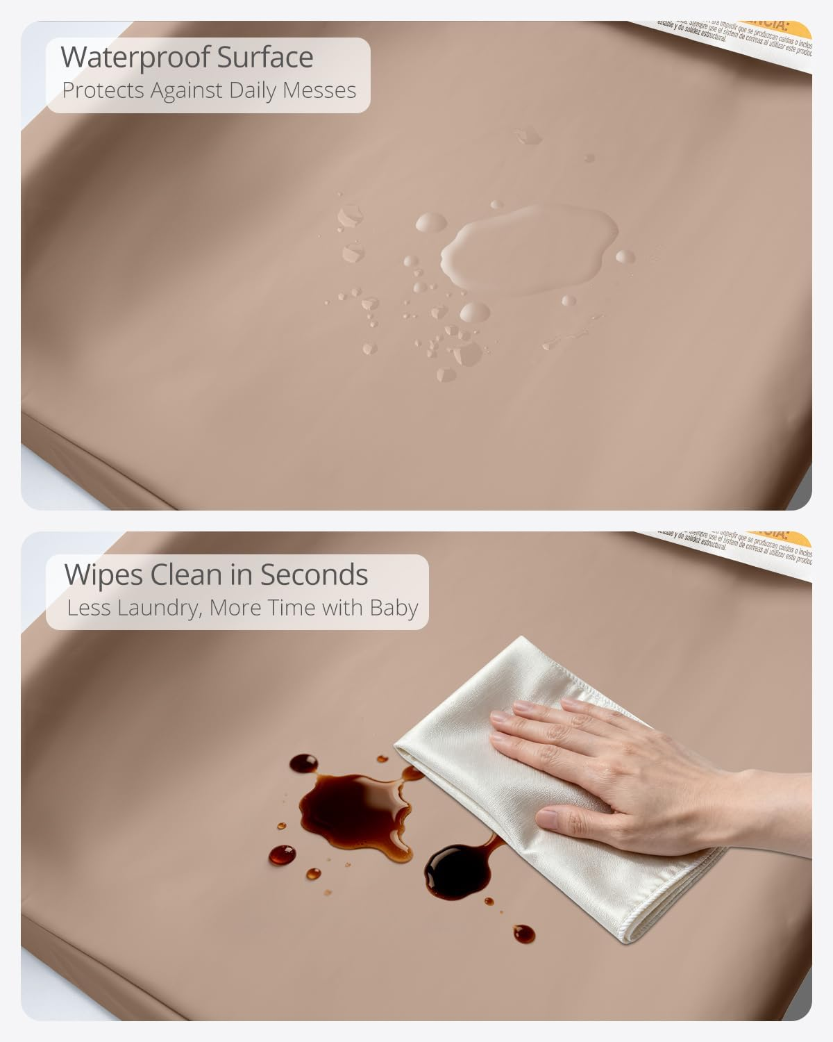 Baby Changing Pad - Vegan Leather Changing Pad, Wipeable Changing Pads, 31.5" X 16" Diaper Waterproof PU Changing Mat for Dresser Table