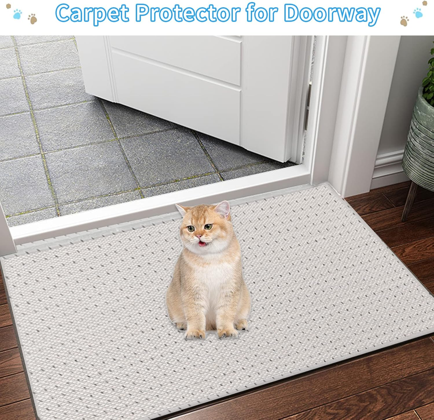 Carpet Protector for Cats, Durable Plastic Cat Scratch Protection Film for Carpet/Floor/Bedroom/Door/Porch, Prevent Rugs from Scratching/Wearing (31 X 250 Cm) image number 1