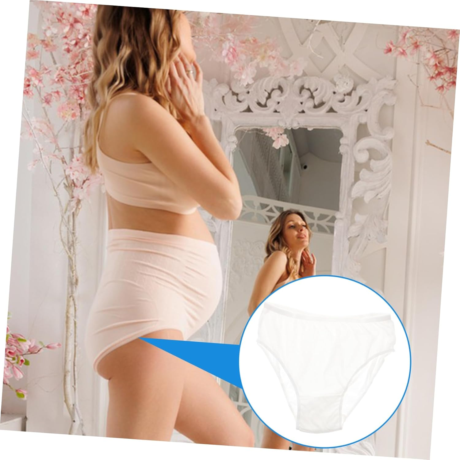 4Pcs Pregnant Women Disposable Briefs Cotton Panties Breathable Sanitary Underwear for Incontinent image number 5