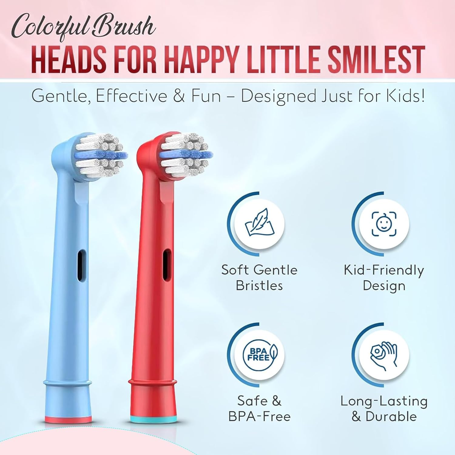 Kids Toothbrush Heads Compatible Oral B Kids Toothbrush Head Replacement Bursh Heads - Extra Soft Bristle for Pro 100 Pro 300 Pro 800 - Deep Clean - 4 image number 6